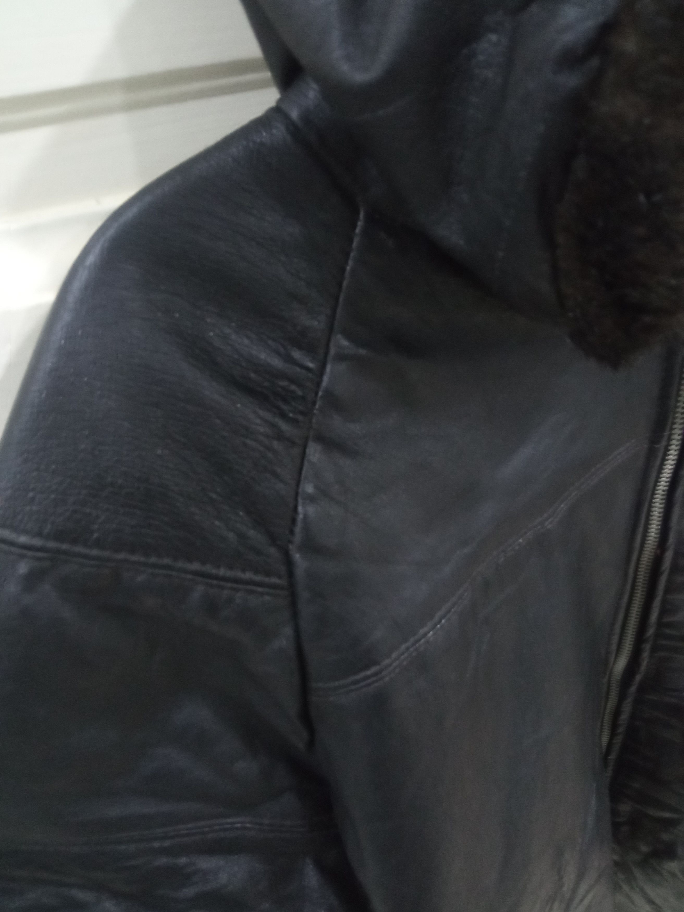 Vintage Leather Jacket Fur Hoodie Size US M / EU 48-50 / 2 - 10 Thumbnail