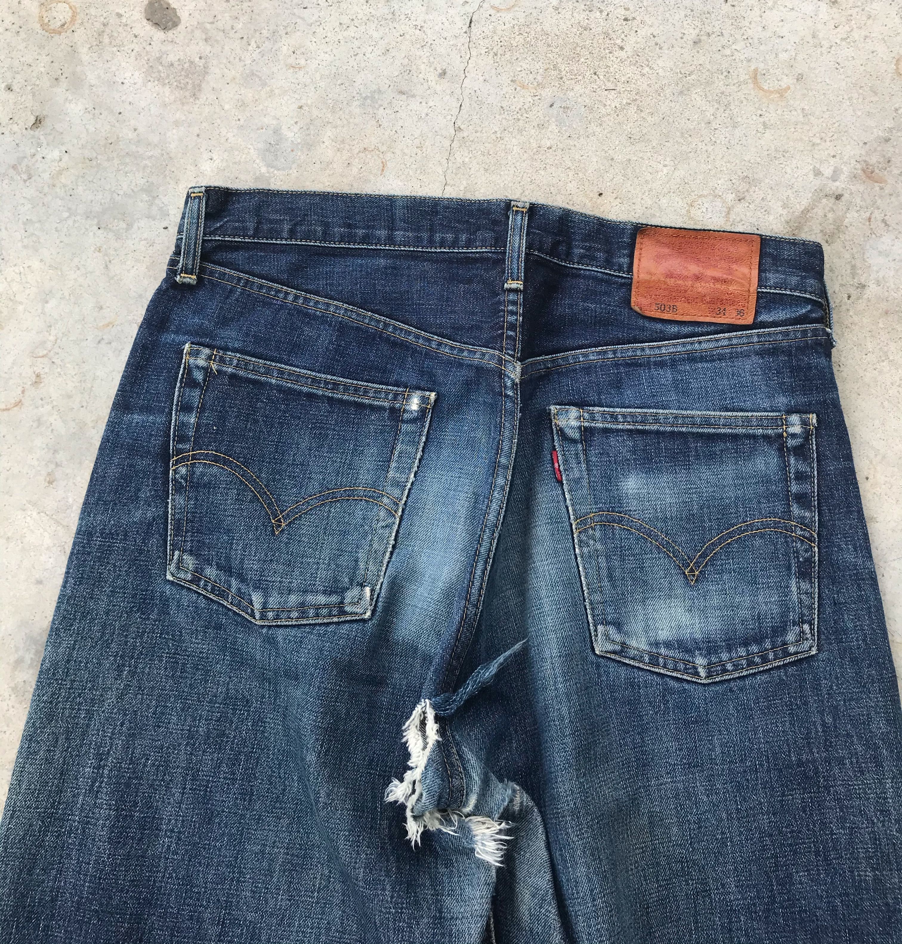 Levi's Vtg Levi's bigE 503B selvedge dark blue denim jeans 32x34 Size US 32 / EU 48 - 6 Thumbnail