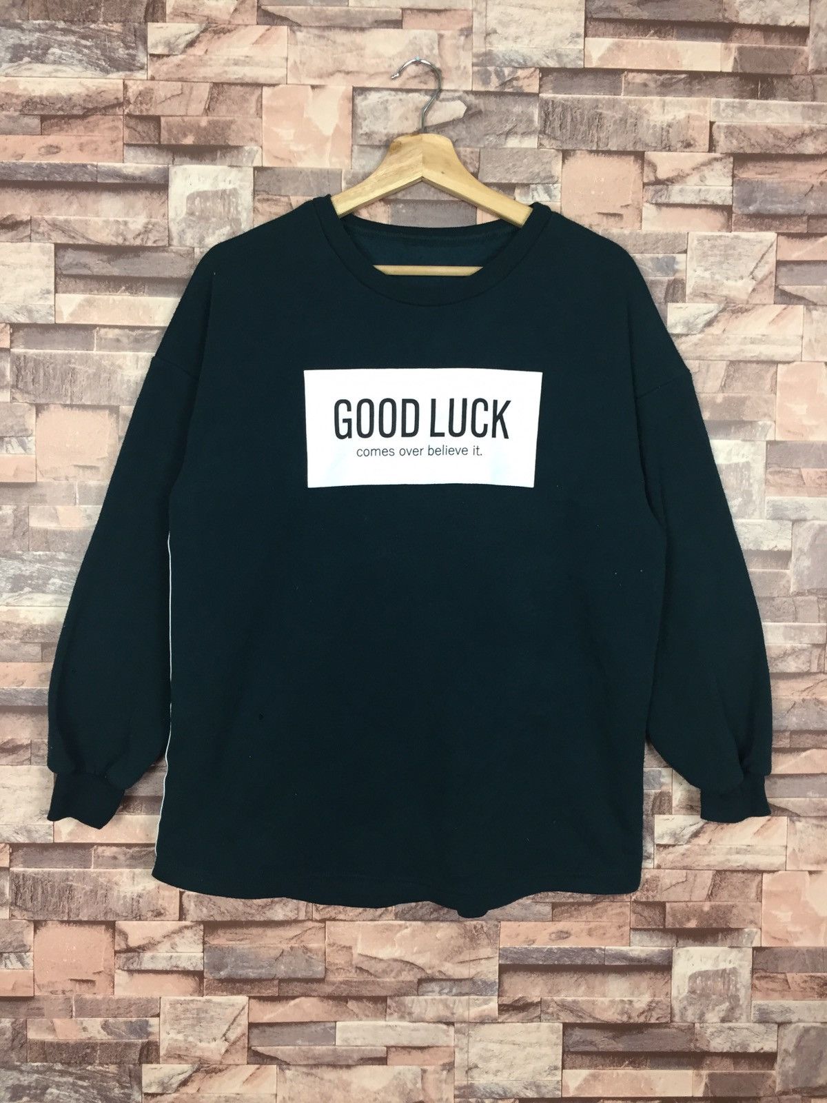 Japanese Brand Good Luck Box Logo Crewneck Sweatshirt #15-1-7 Size US M / EU 48-50 / 2 - 1 Thumbnail