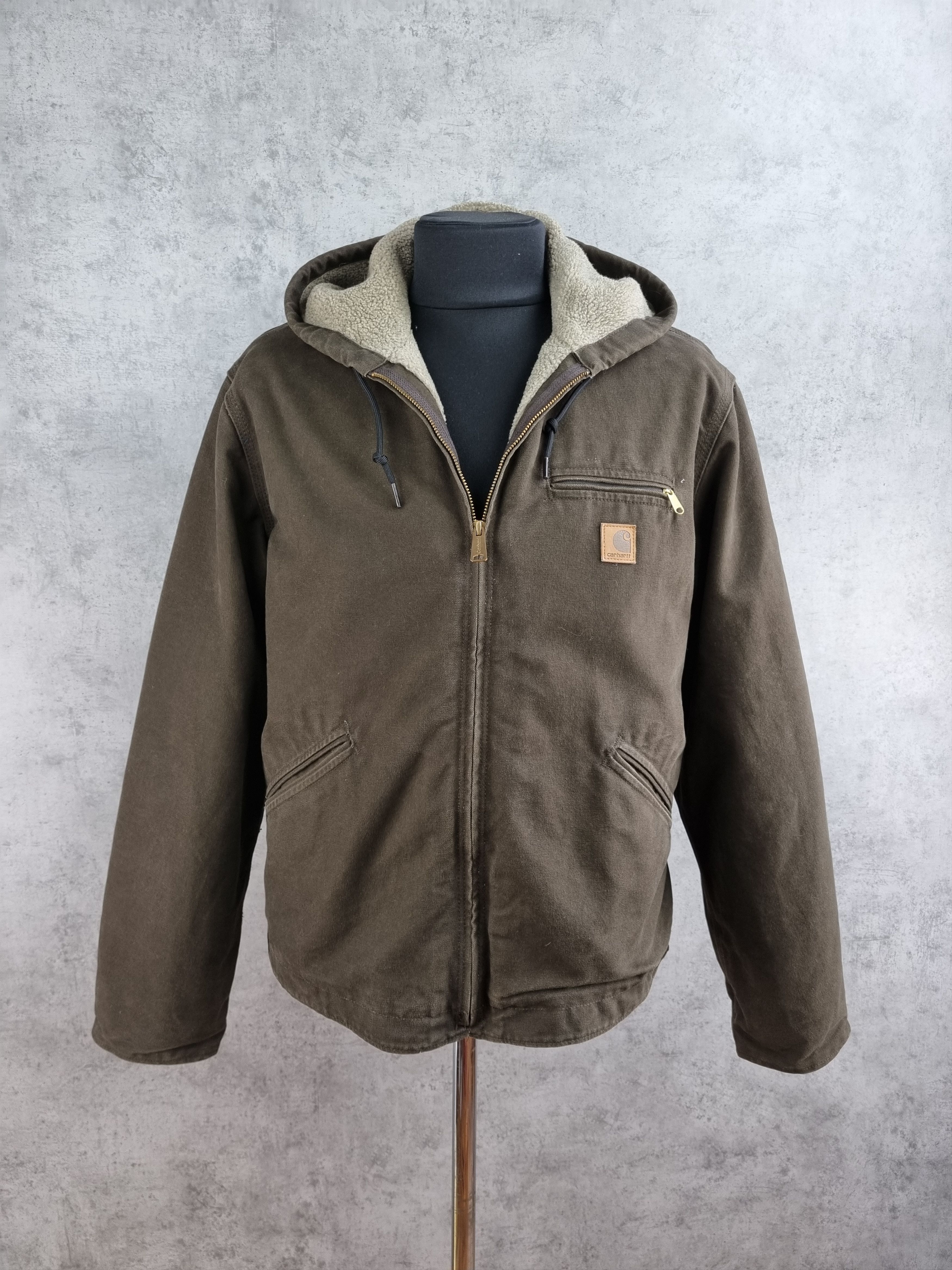 Carhartt × Vintage Rare 90s Carhartt Hooded Jacket Brown Earth Tone Size US L / EU 52-54 / 3 - 4 Thumbnail