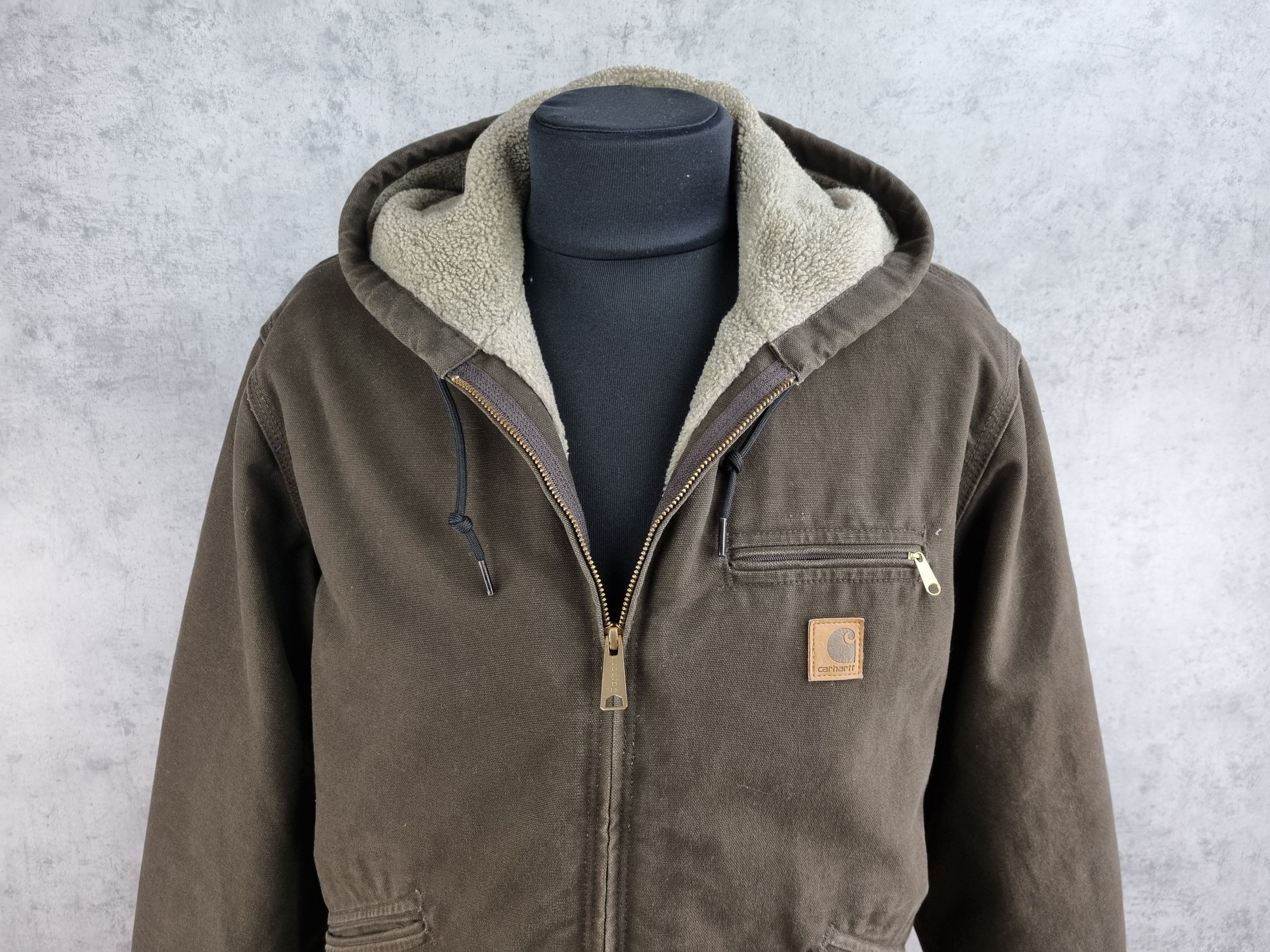 Carhartt × Vintage Rare 90s Carhartt Hooded Jacket Brown Earth Tone Size US L / EU 52-54 / 3 - 7 Thumbnail