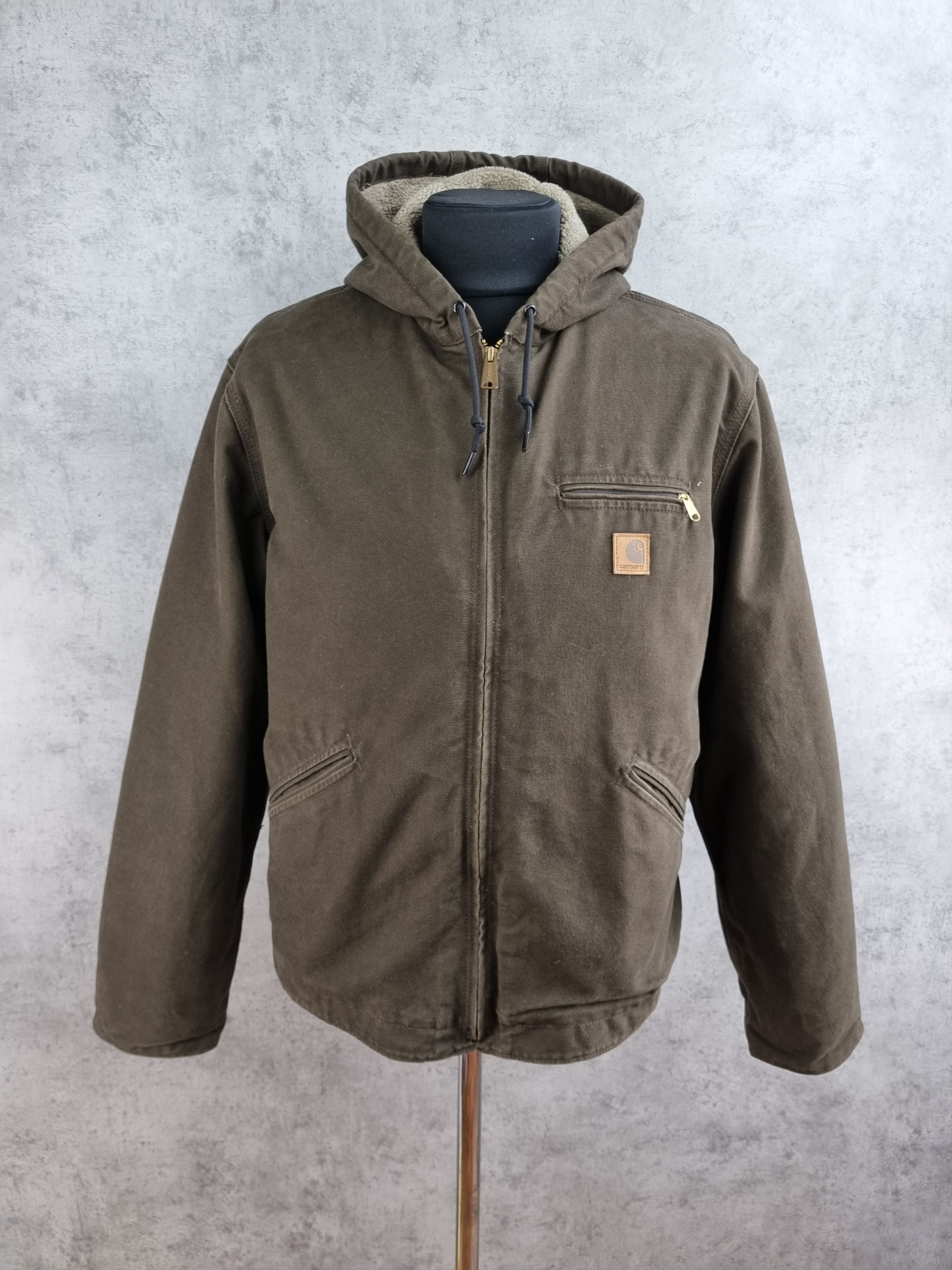 Carhartt × Vintage Rare 90s Carhartt Hooded Jacket Brown Earth Tone Size US L / EU 52-54 / 3 - 21 Thumbnail