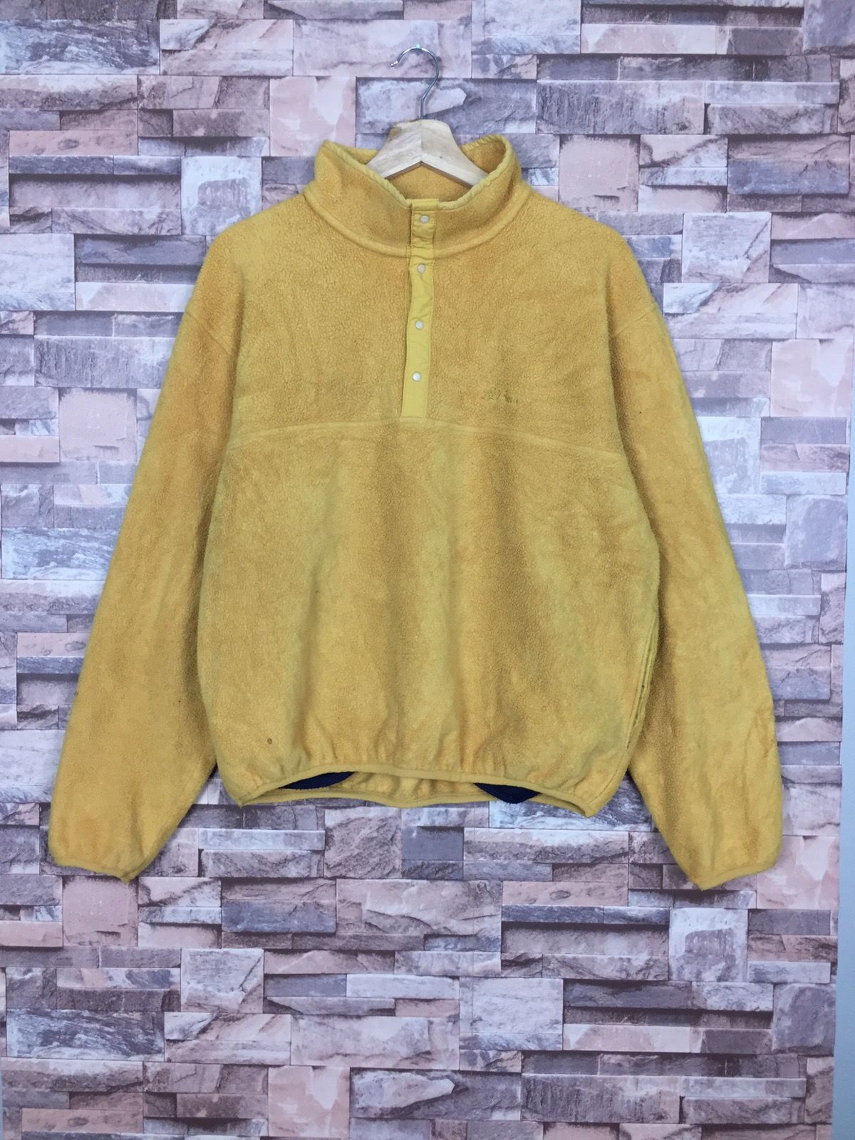 Pre-owned L L Bean X Thrift L.l Bean Deep Pile Fleece Sherpa Sweater 11-103 In Yellow