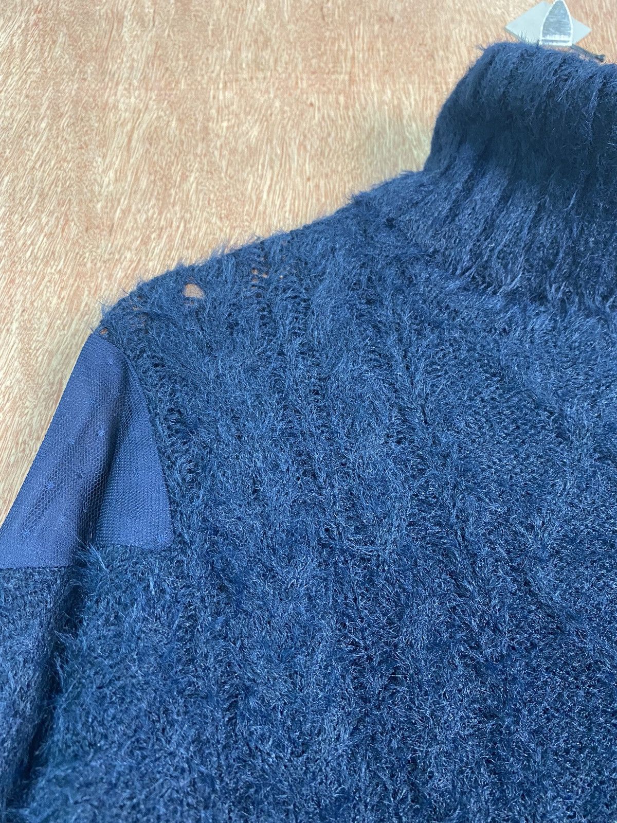 Aran Isles Knitwear × Japanese Brand DL Japanese Brand Dark Blue Knit Sweaters #B629 Size L / US 10 / IT 46 - 4 Thumbnail