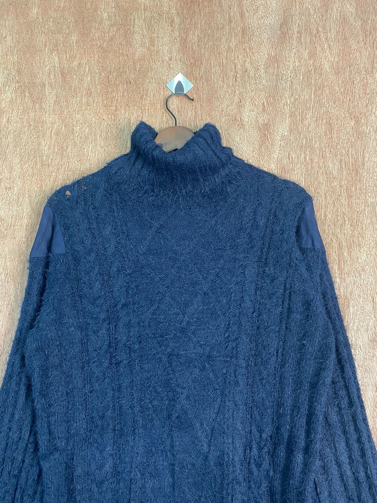 Aran Isles Knitwear × Japanese Brand DL Japanese Brand Dark Blue Knit Sweaters #B629 Size L / US 10 / IT 46 - 2 Thumbnail