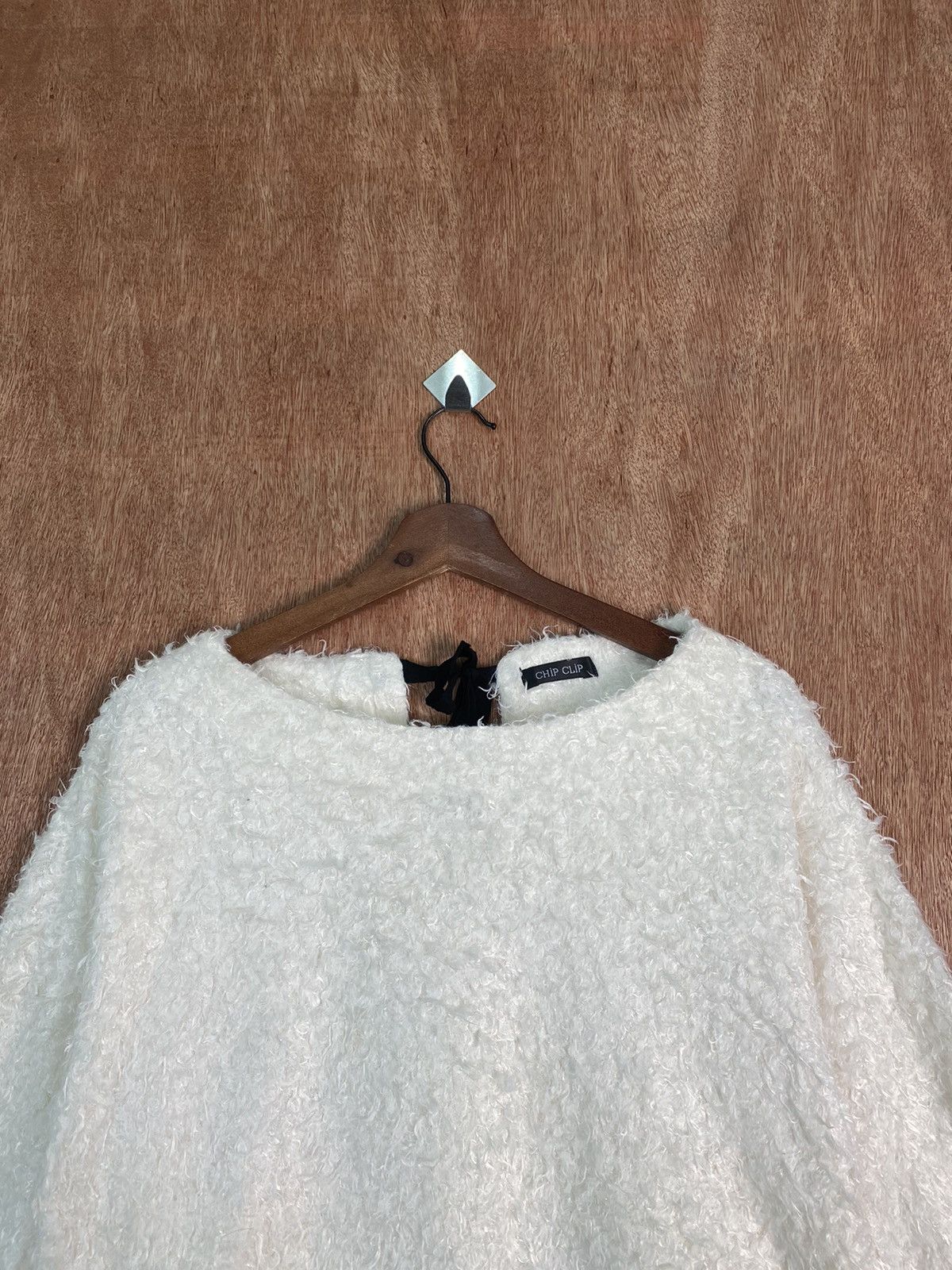 Homespun Knitwear × Japanese Brand DL Chip Clip White Shag Shaggy Fur Mohair Knitwear #B614 Size M / US 6-8 / IT 42-44 - 2 Thumbnail