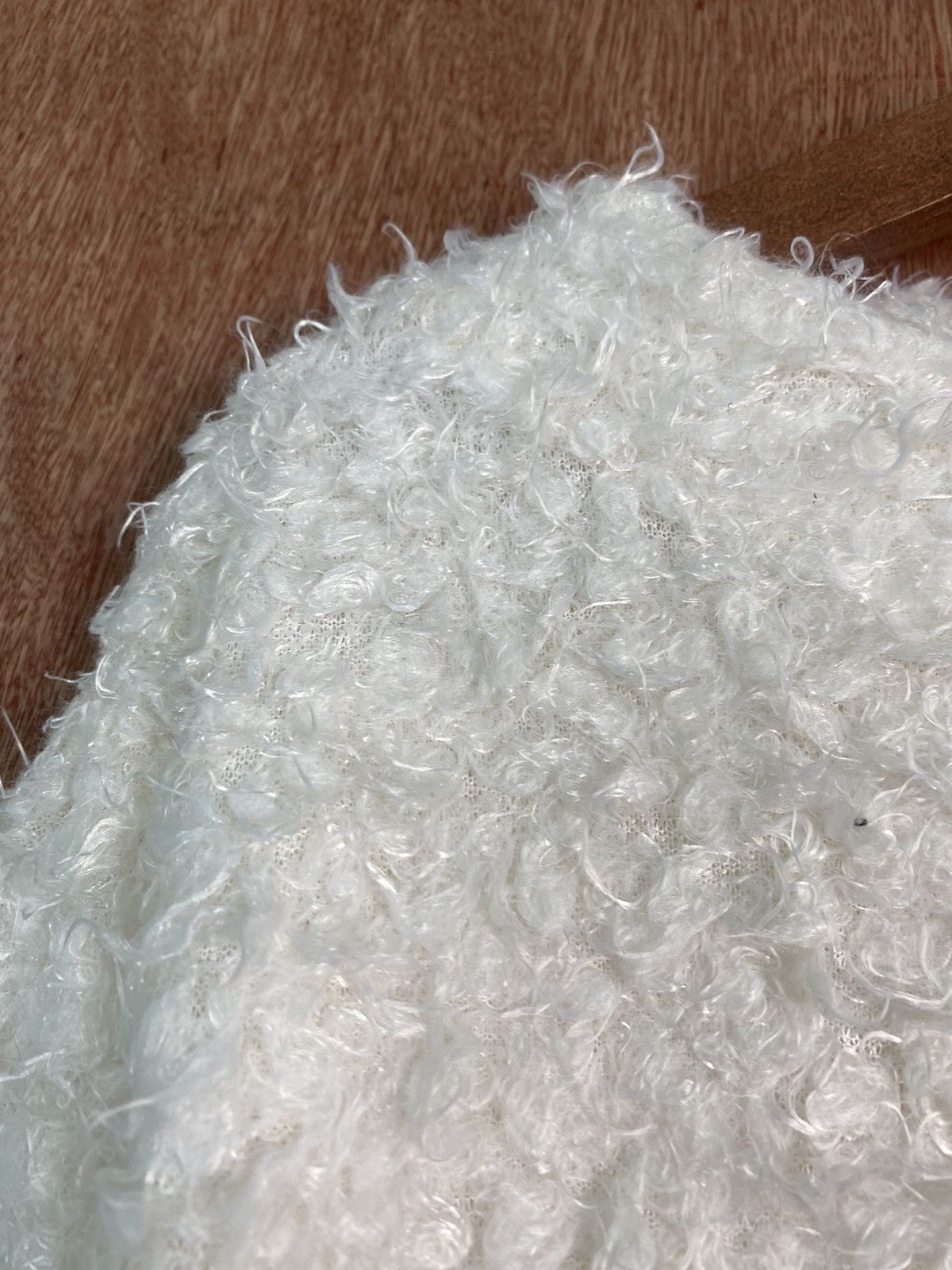 Homespun Knitwear × Japanese Brand DL Chip Clip White Shag Shaggy Fur Mohair Knitwear #B614 Size M / US 6-8 / IT 42-44 - 5 Thumbnail