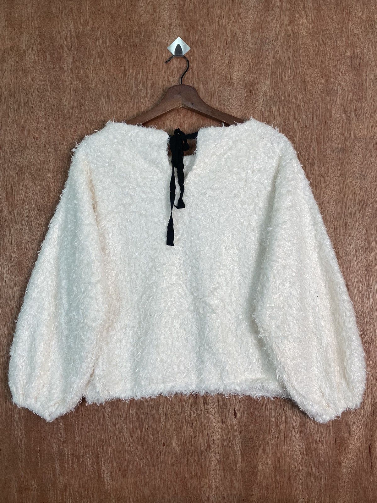 Homespun Knitwear × Japanese Brand DL Chip Clip White Shag Shaggy Fur Mohair Knitwear #B614 Size M / US 6-8 / IT 42-44 - 6 Thumbnail