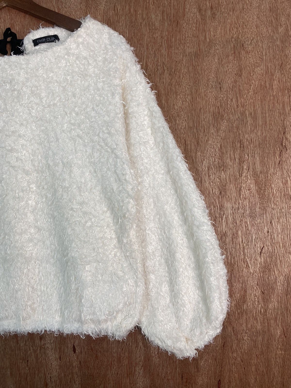 Homespun Knitwear × Japanese Brand DL Chip Clip White Shag Shaggy Fur Mohair Knitwear #B614 Size M / US 6-8 / IT 42-44 - 4 Thumbnail