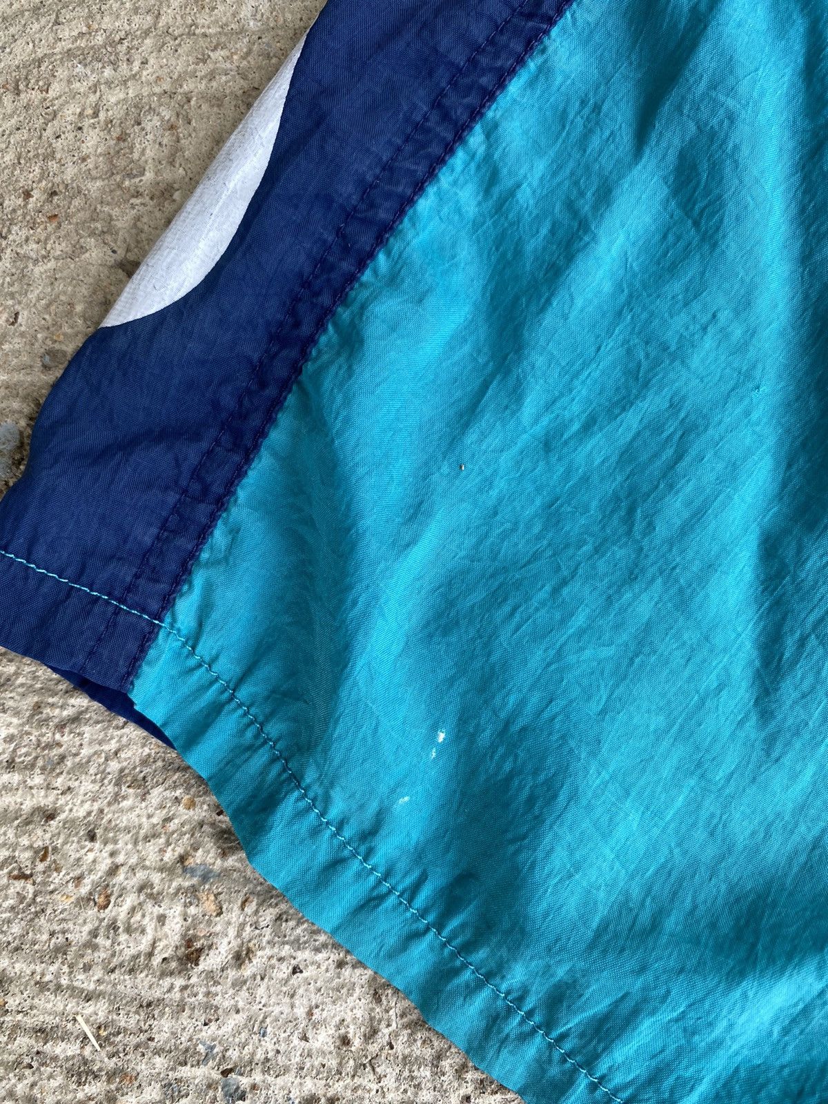 Nike × Vintage Vintage 90’s Nike Big Swoosh Distressed Nylon Shorts Size US 36 / EU 52 - 8 Thumbnail