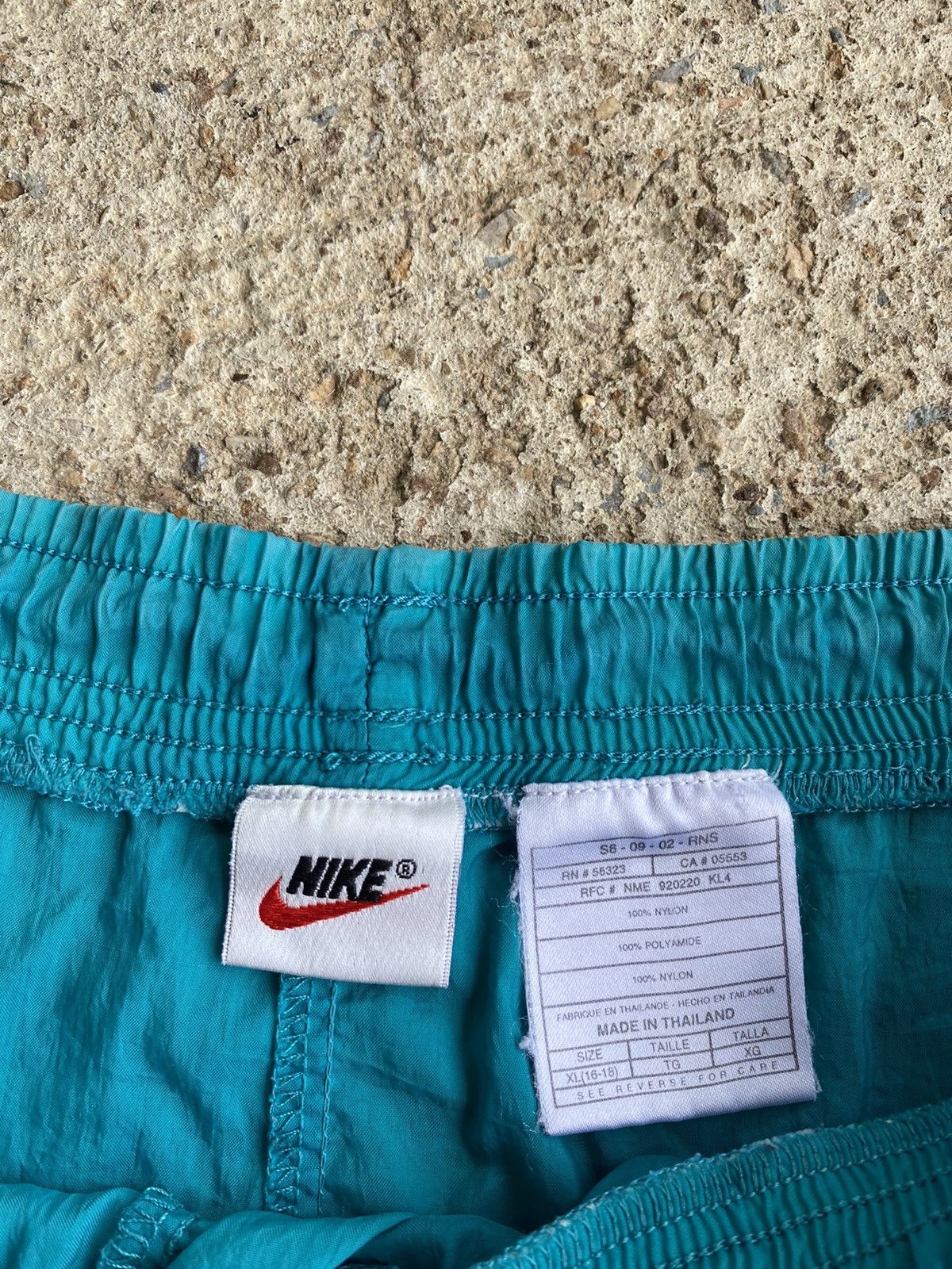 Nike × Vintage Vintage 90’s Nike Big Swoosh Distressed Nylon Shorts Size US 36 / EU 52 - 5 Thumbnail