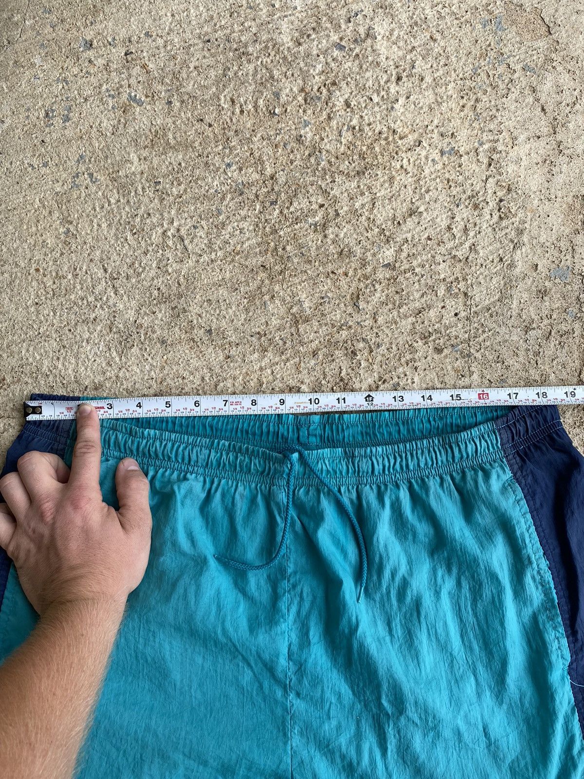 Nike × Vintage Vintage 90’s Nike Big Swoosh Distressed Nylon Shorts Size US 36 / EU 52 - 12 Thumbnail