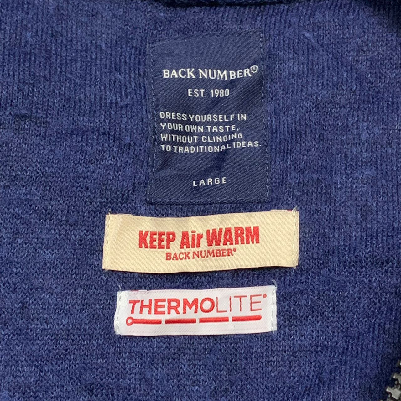 Japanese Brand Back Number keep air warm thermolite jacket Size US L / EU 52-54 / 3 - 9 Thumbnail