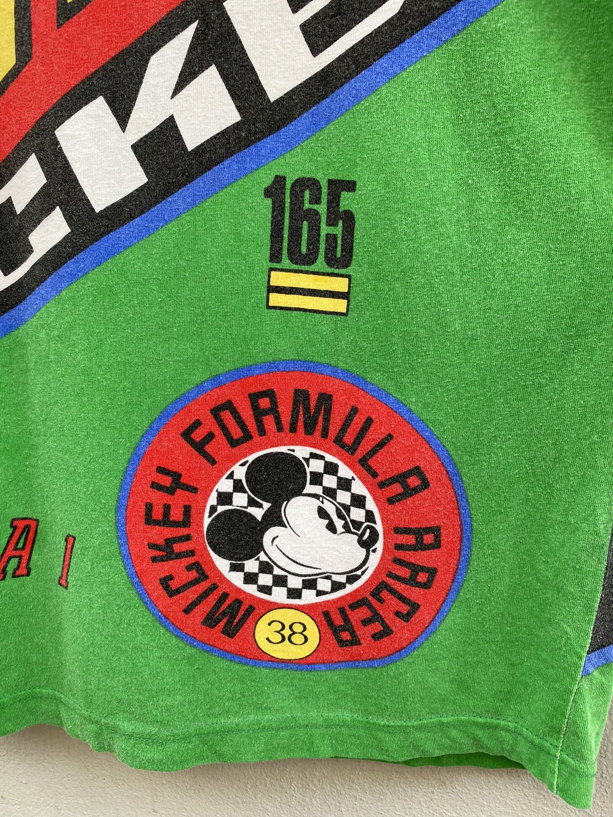 Mickey Mouse × Sports Specialties 💥RARE!90s Mickey Race Team FORMULA1 Multicolor Alloverprint Size US L / EU 52-54 / 3 - 5 Thumbnail