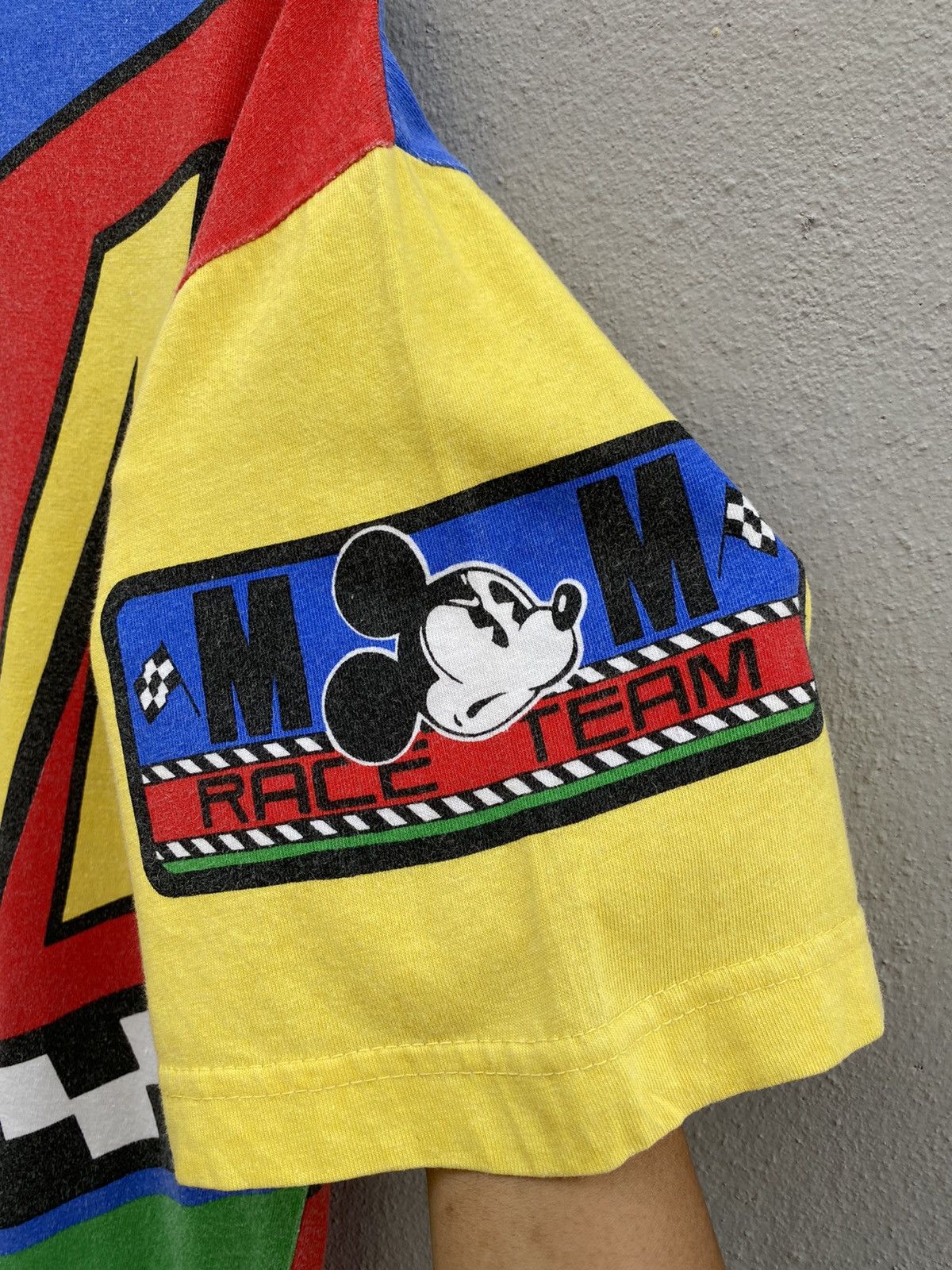 Mickey Mouse × Sports Specialties 💥RARE!90s Mickey Race Team FORMULA1 Multicolor Alloverprint Size US L / EU 52-54 / 3 - 4 Thumbnail