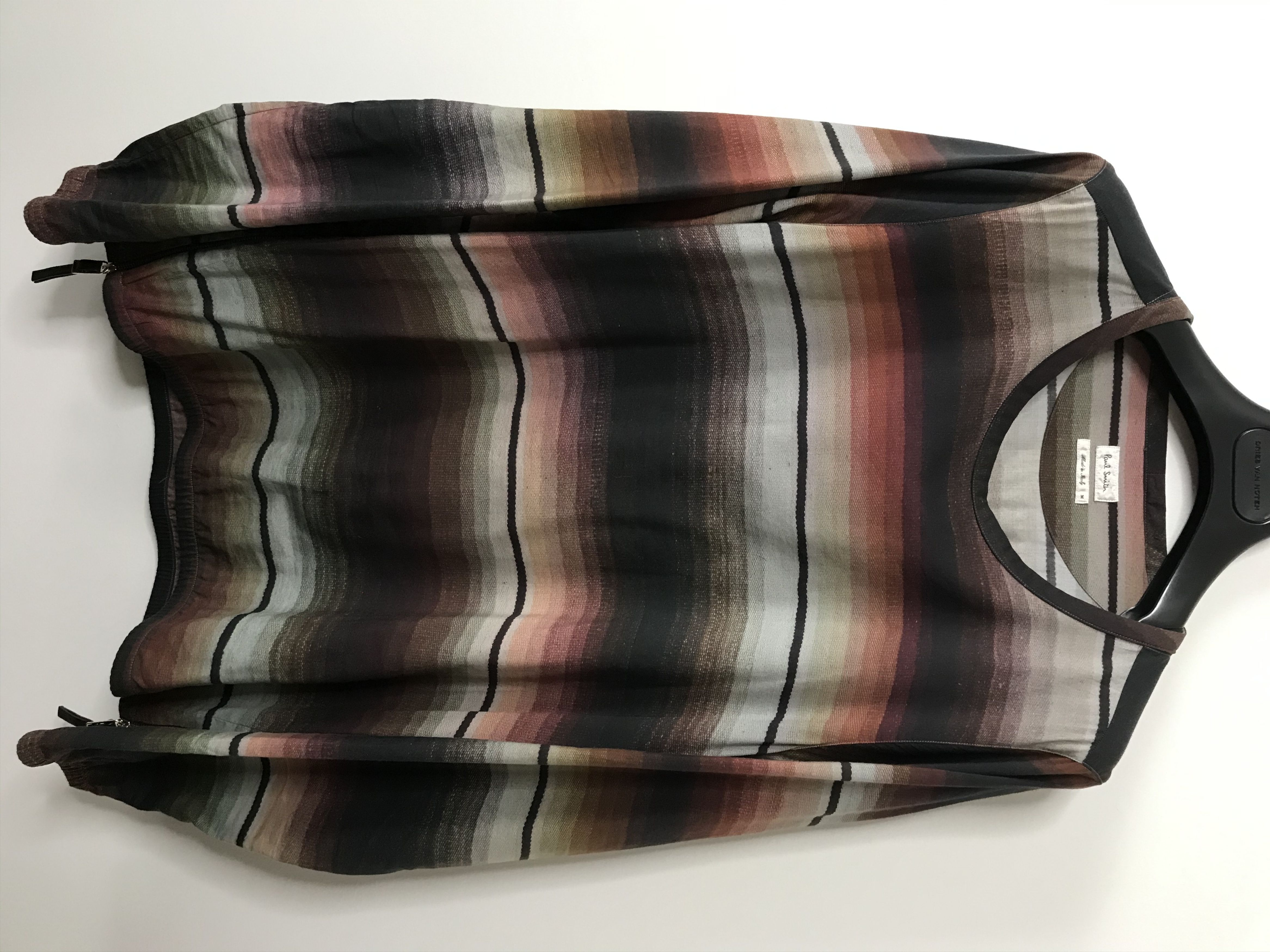 image of Paul Smith Main Line Stripe Wool Blend Side Zip Smock Ss15 $1000, Men's (Size Medium)
