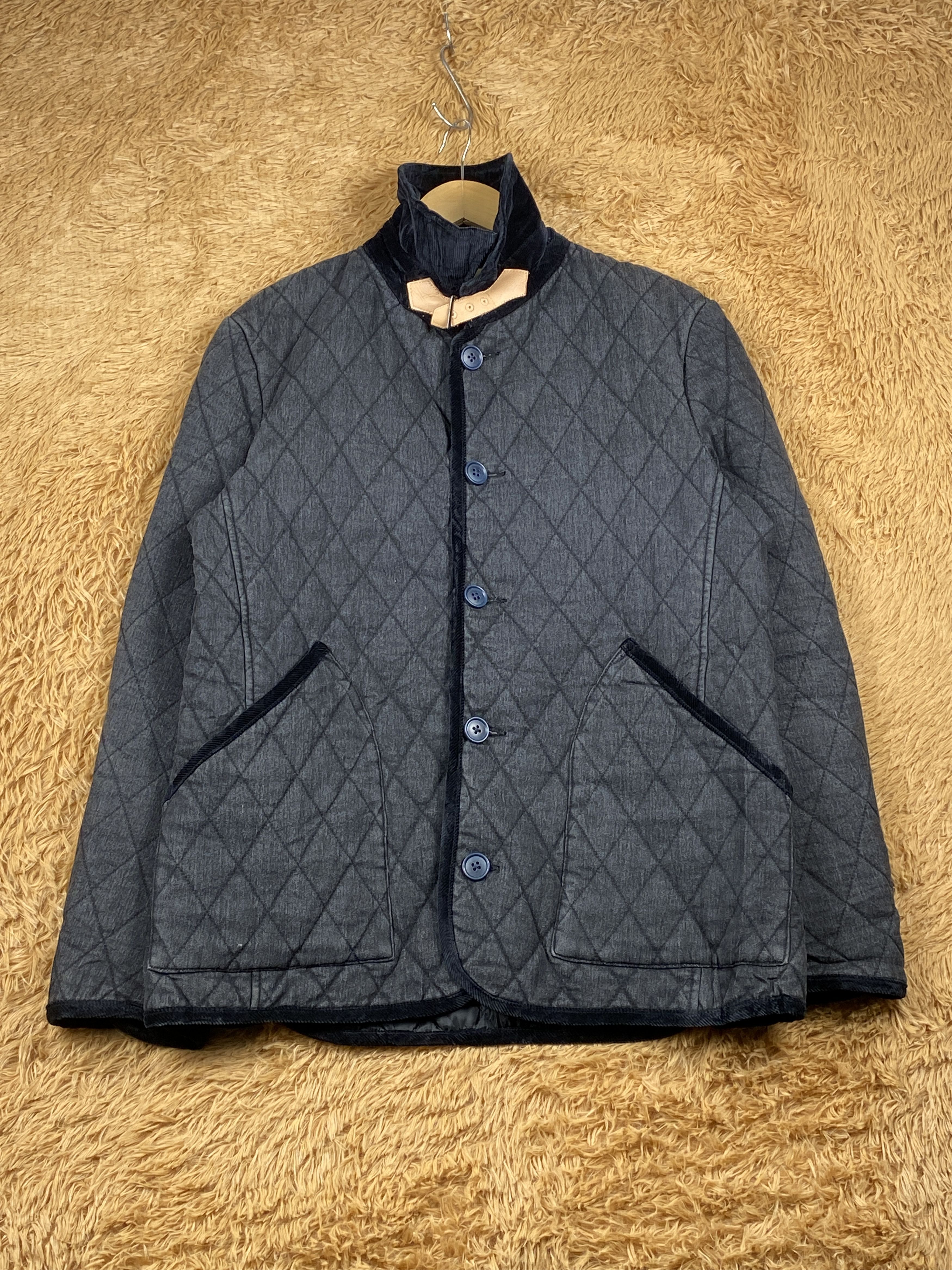 image of Vintage Hub & Spoke Quilted Button Up Jacket in Black, Men's (Size Small)