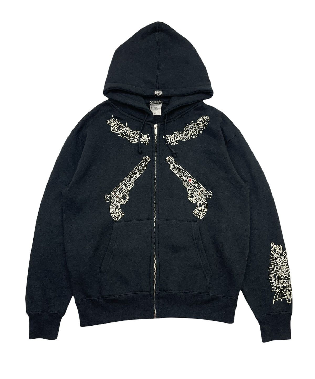 image of Savoy Spiders Skulls Skateboard Brand Hoodies in Black, Men's (Size Medium)
