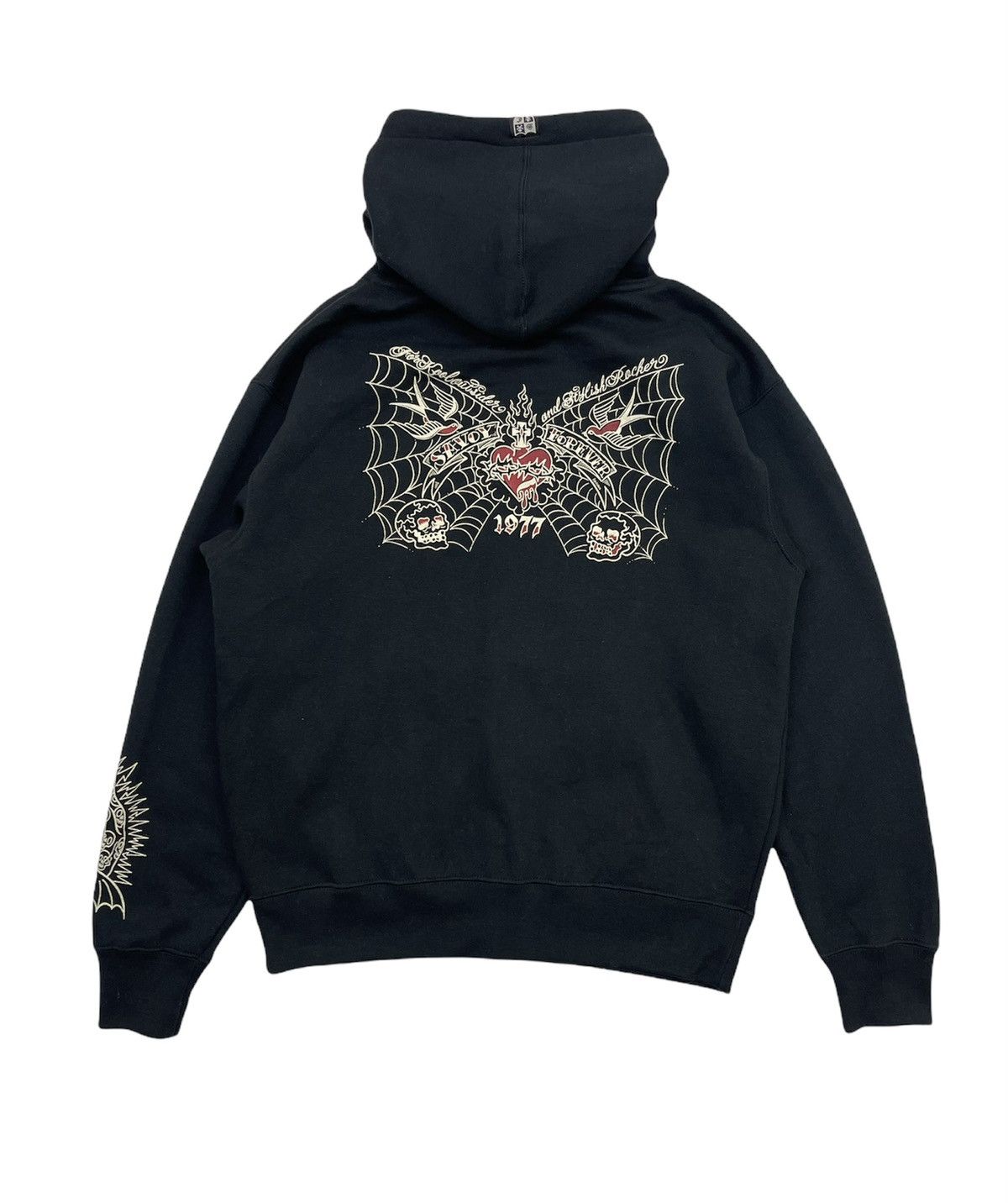 Japanese Brand Vintage Savoy Spiders Skulls Skates Hoodies Size US M / EU 48-50 / 2 - 2 Thumbnail