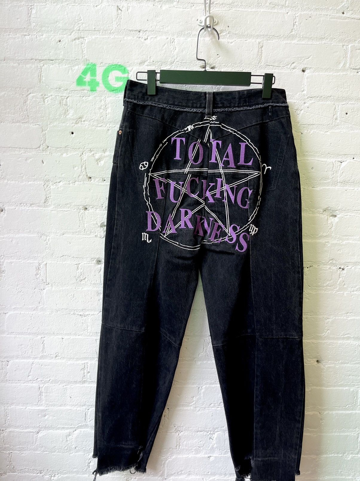 image of Vetements Total Fucking Darkness Cut Sew Jeans in Black, Men's (Size 30)