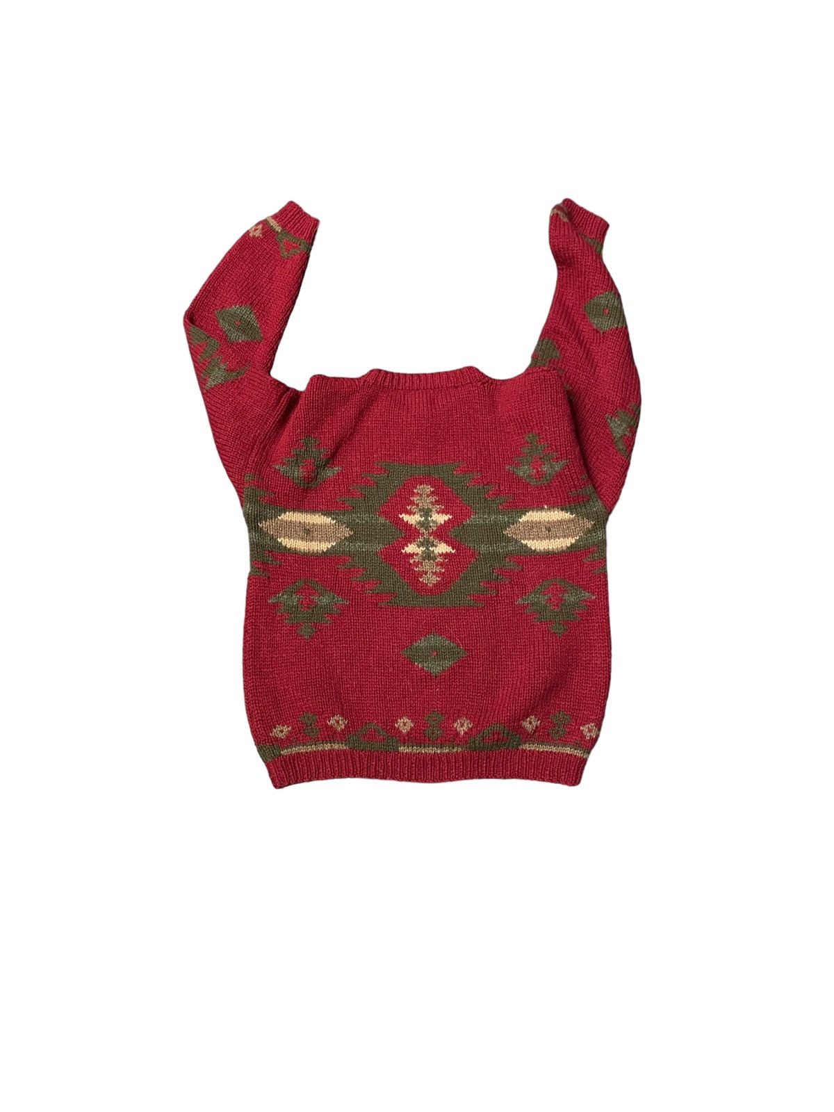 Vintage Vintage baggy abstract Aztec knitwear pullover sweater 1980s Size US M / EU 48-50 / 2 - 2 Thumbnail