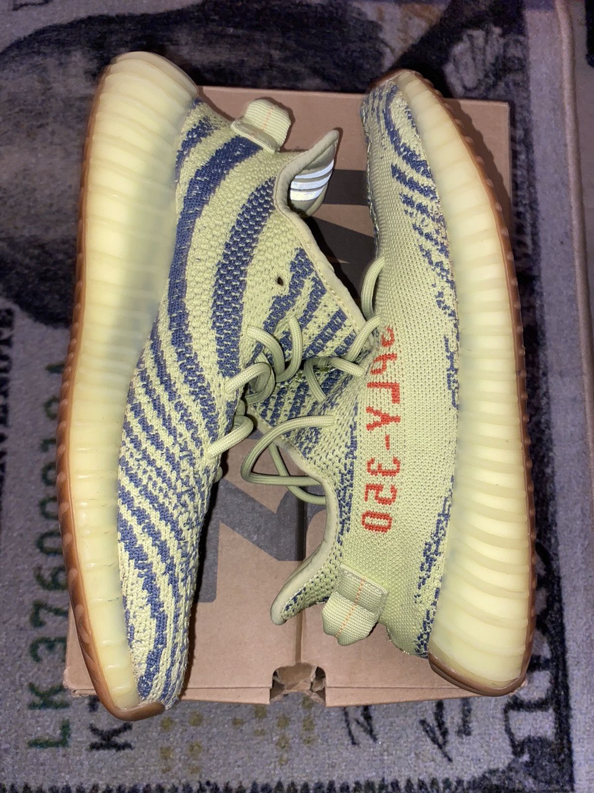 image of Adidas Yeezy Boost 350 V2 Semi Frozen Yellow Shoes, Men's (Size 9)