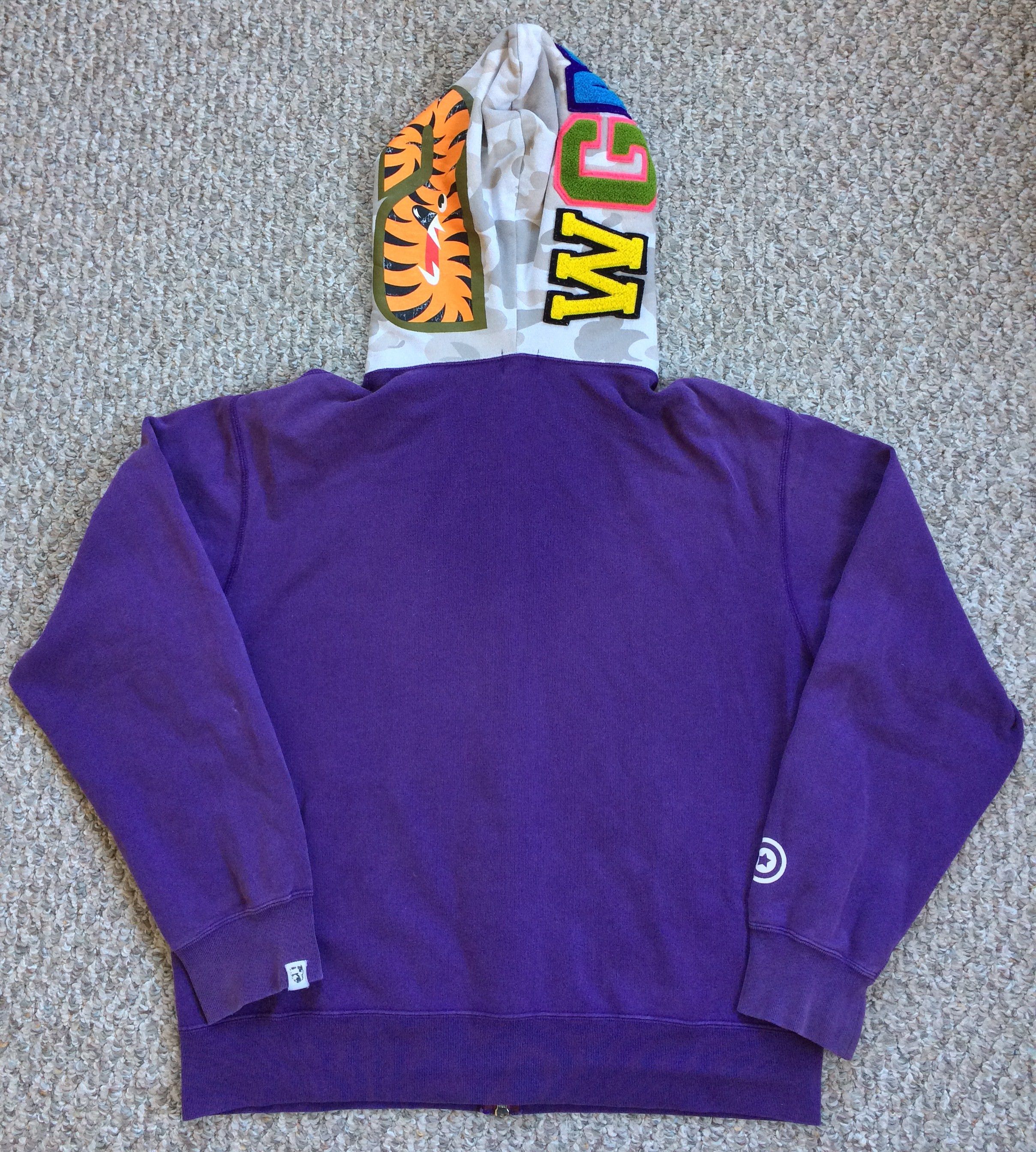 Bape S/S 2006 Bape Purple Camo Shark Hoodie Size US M / EU 48-50 / 2 - 8 Thumbnail