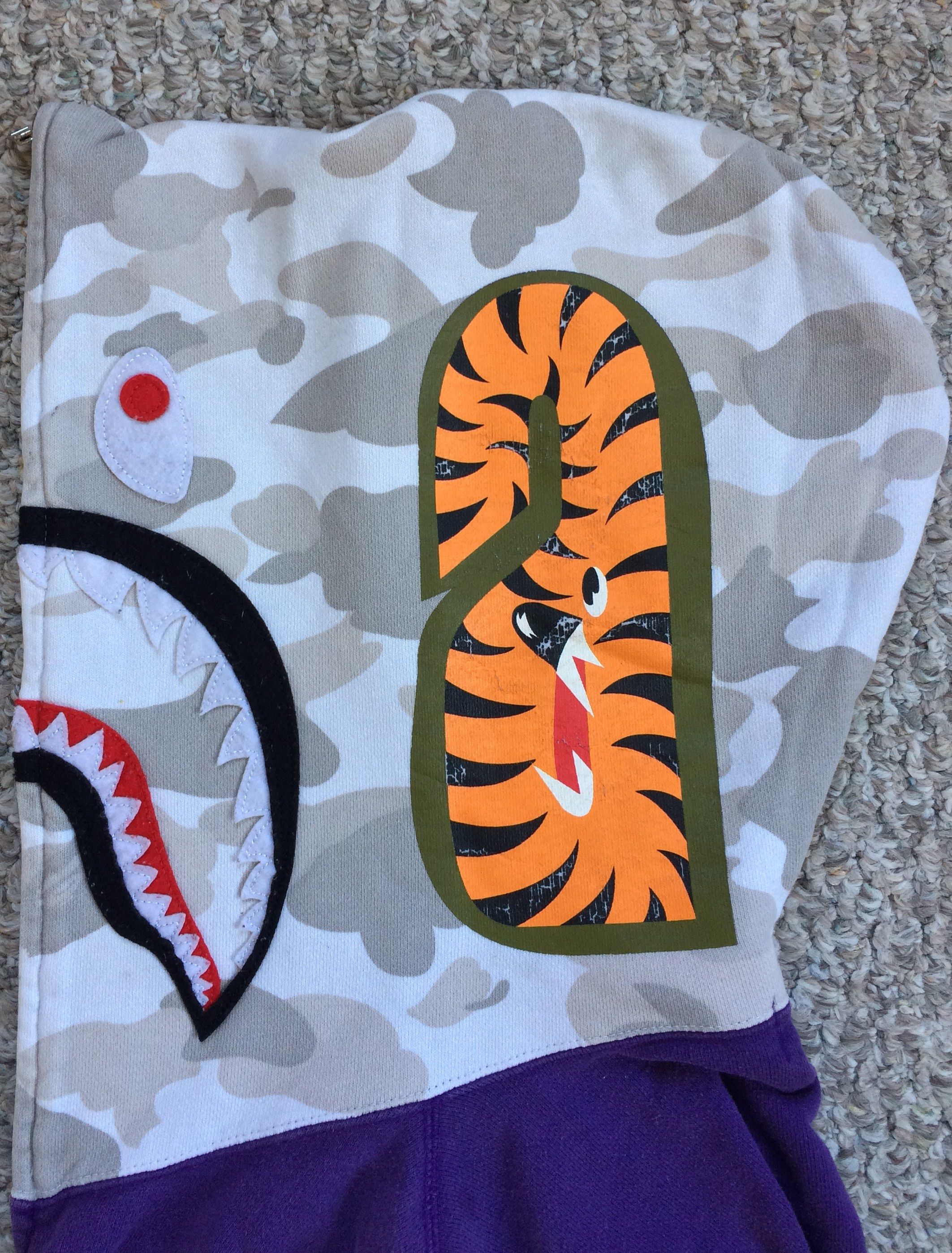 Bape S/S 2006 Bape Purple Camo Shark Hoodie Size US M / EU 48-50 / 2 - 4 Thumbnail