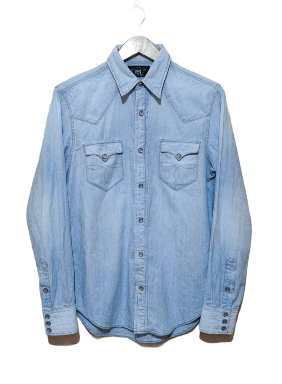 image of Ralph Lauren x Rrl Ralph Lauren Vintage Double Rl Western Shirt in Blue Jean, Men's (Size Small)