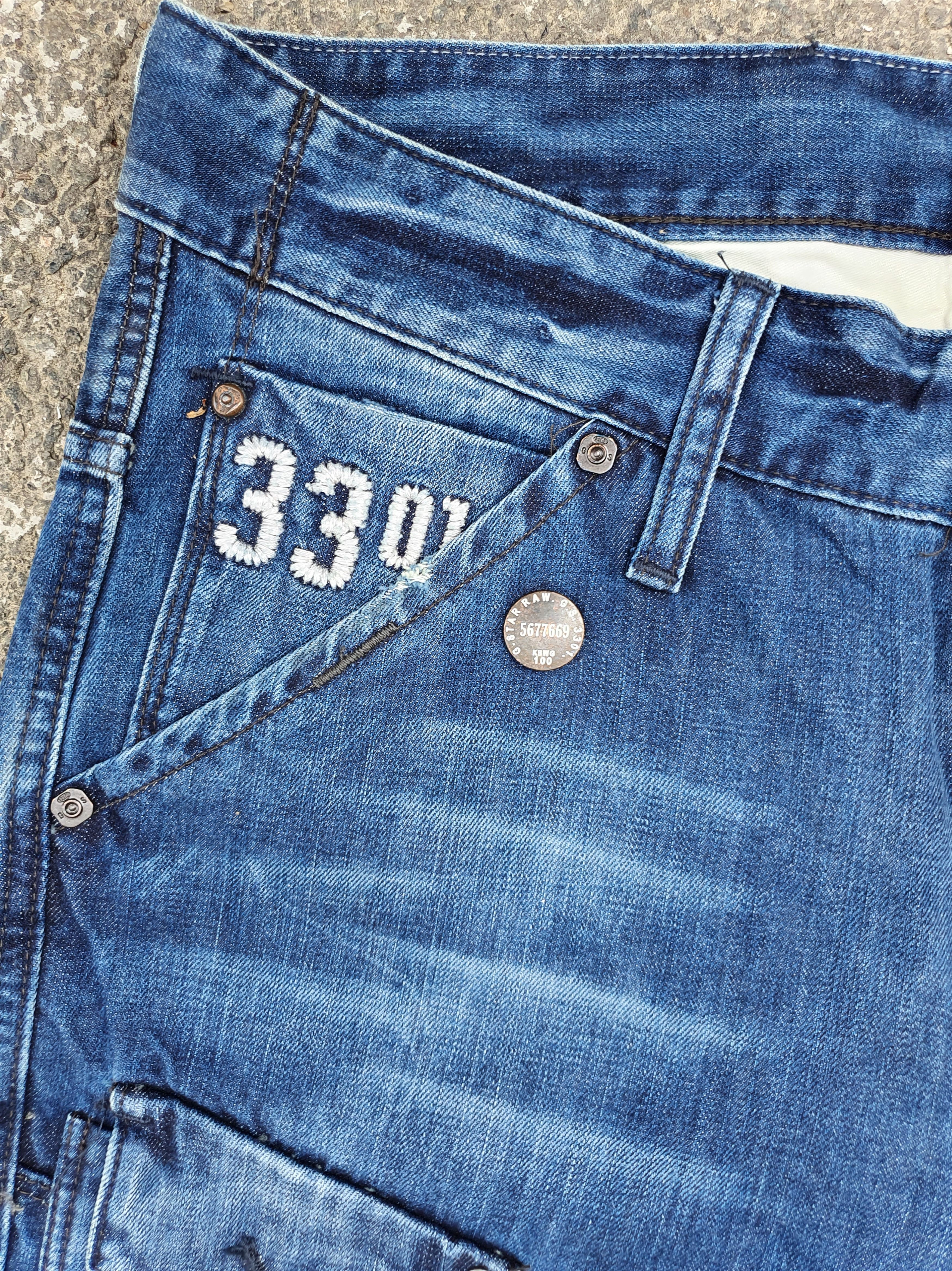 G-Star Rare Double Knee Gstar Biker Tapered Jeans Logo Size US 31 - 5 Thumbnail