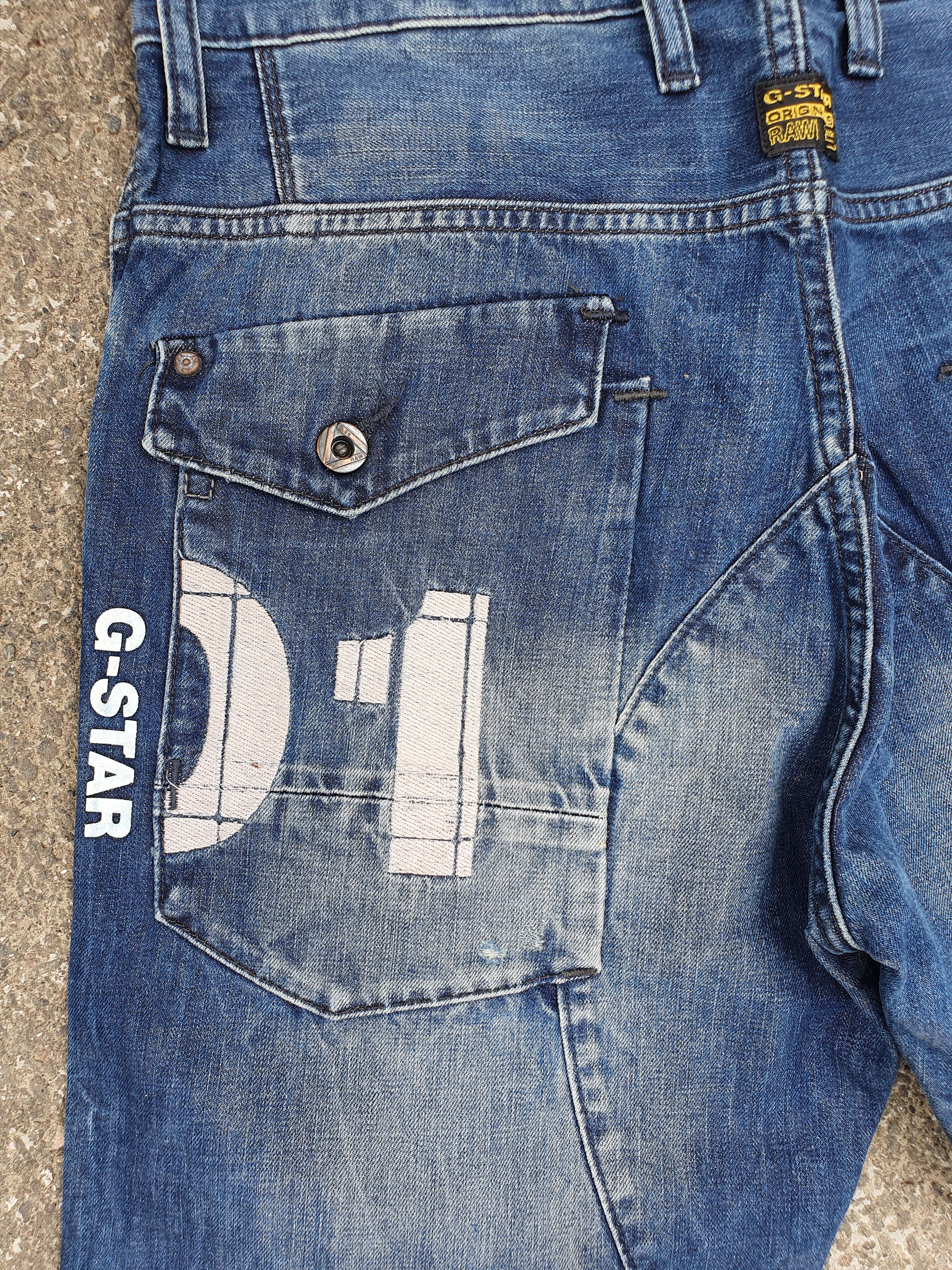 G-Star Rare Double Knee Gstar Biker Tapered Jeans Logo Size US 31 - 7 Thumbnail