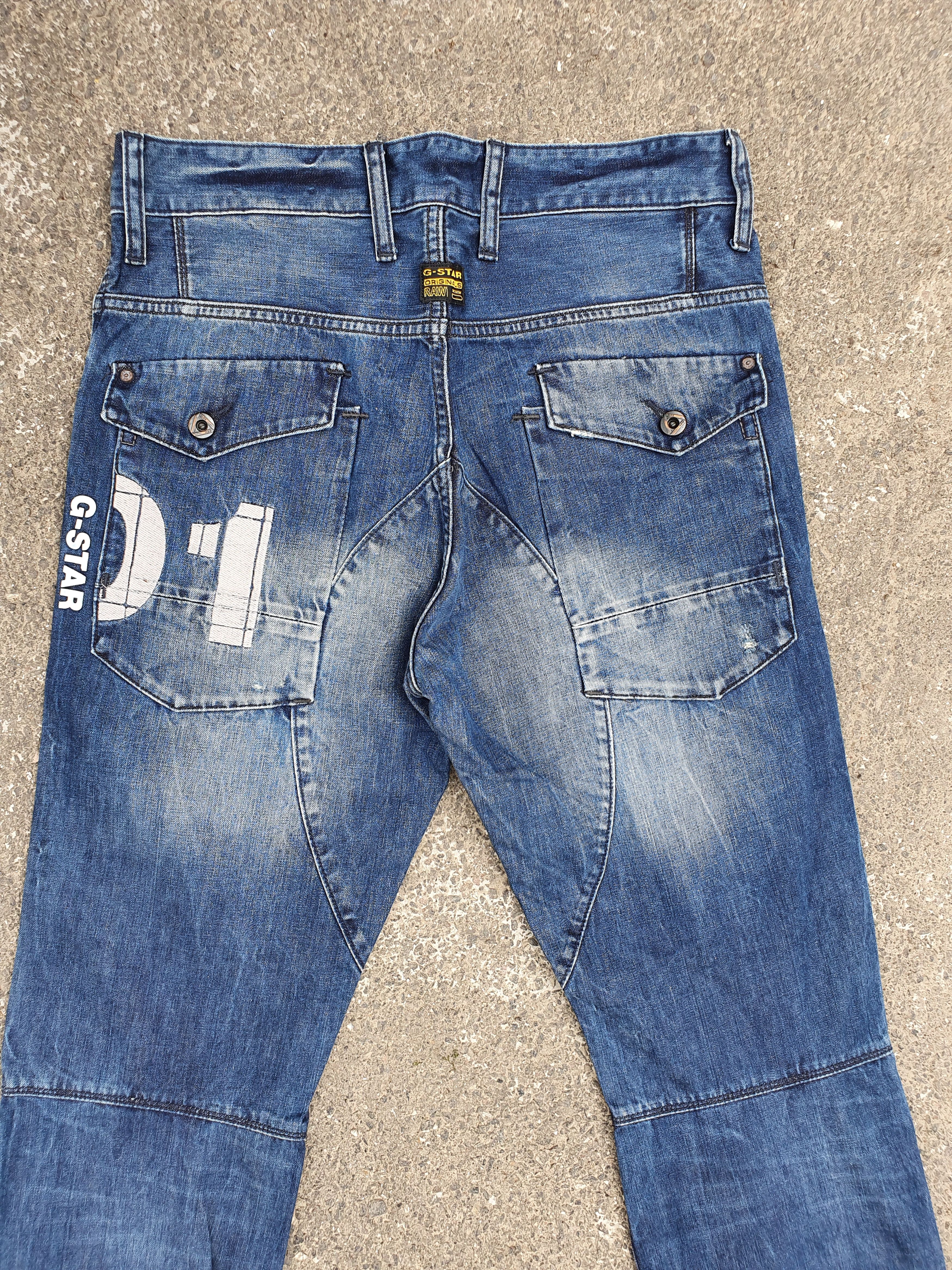 G-Star Rare Double Knee Gstar Biker Tapered Jeans Logo Size US 31 - 4 Thumbnail