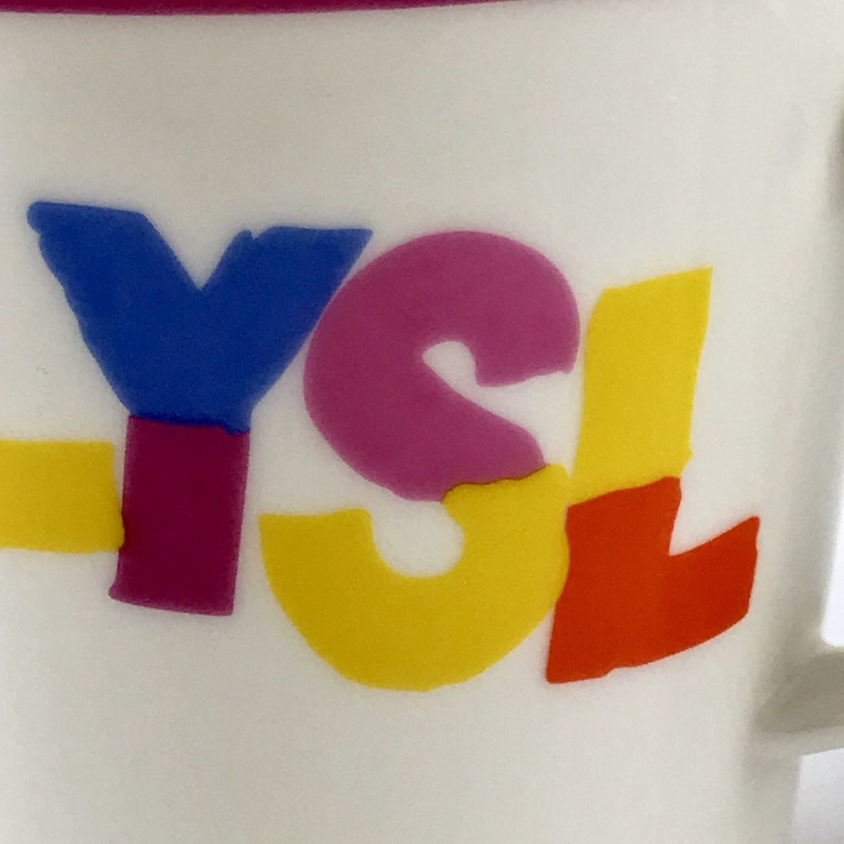 Vintage YSL YVES SAINT LAURENT Multicolor Mug Ceramic Set