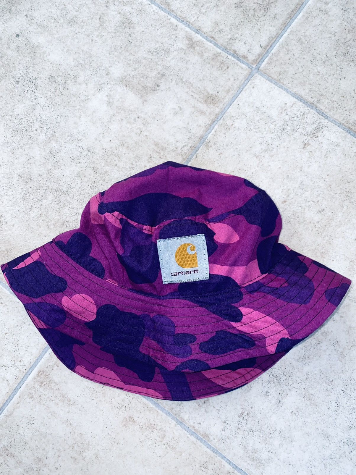 Carhartt Bape rework Camo Bucket Hat L Cav Empt Supreme Nigo Stussy Size ONE SIZE - 4 Thumbnail