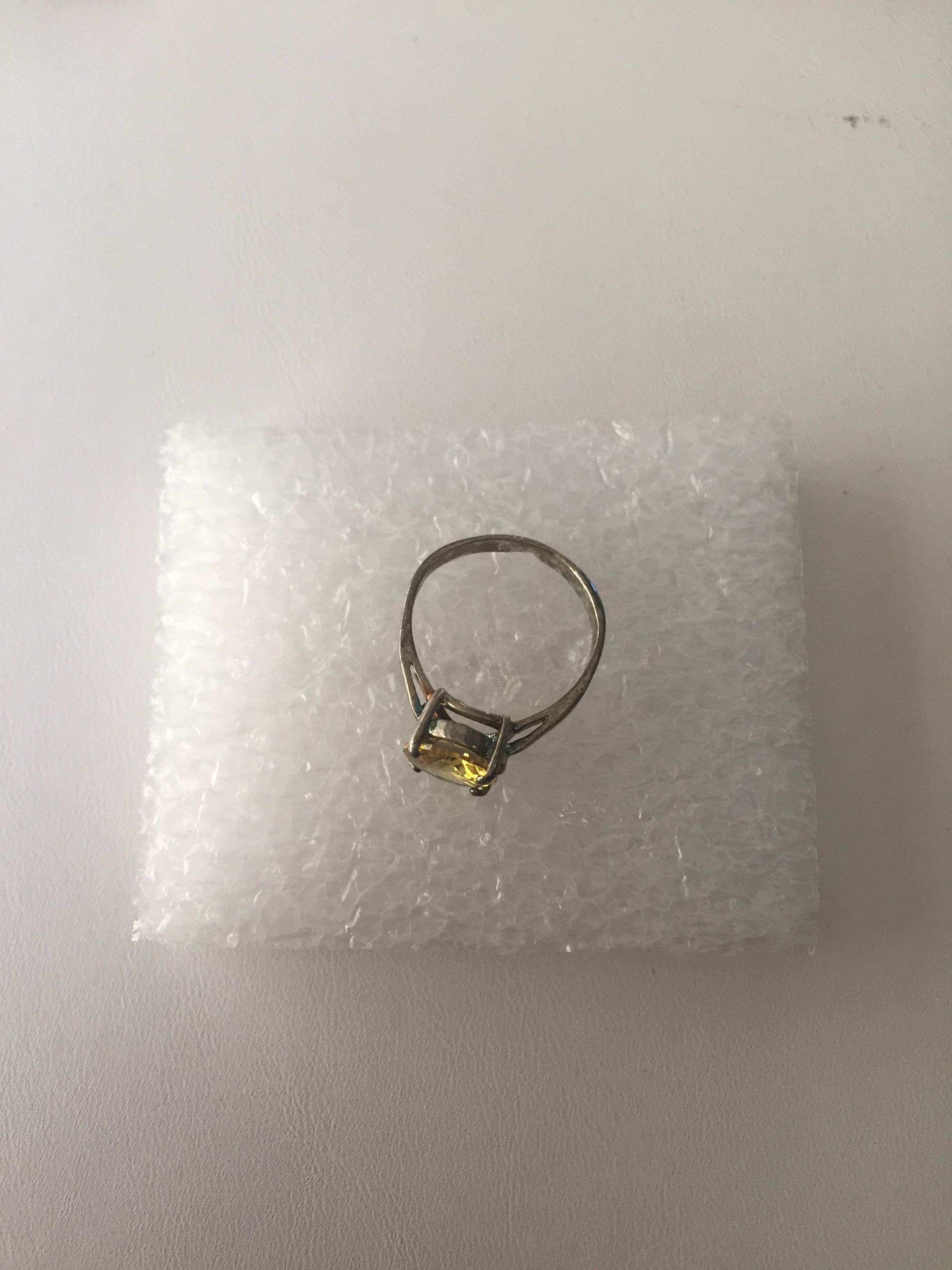 Jewelry Yellow CZ Tibetan Silver Ring - Size 6.75 Size ONE SIZE - 2 Thumbnail