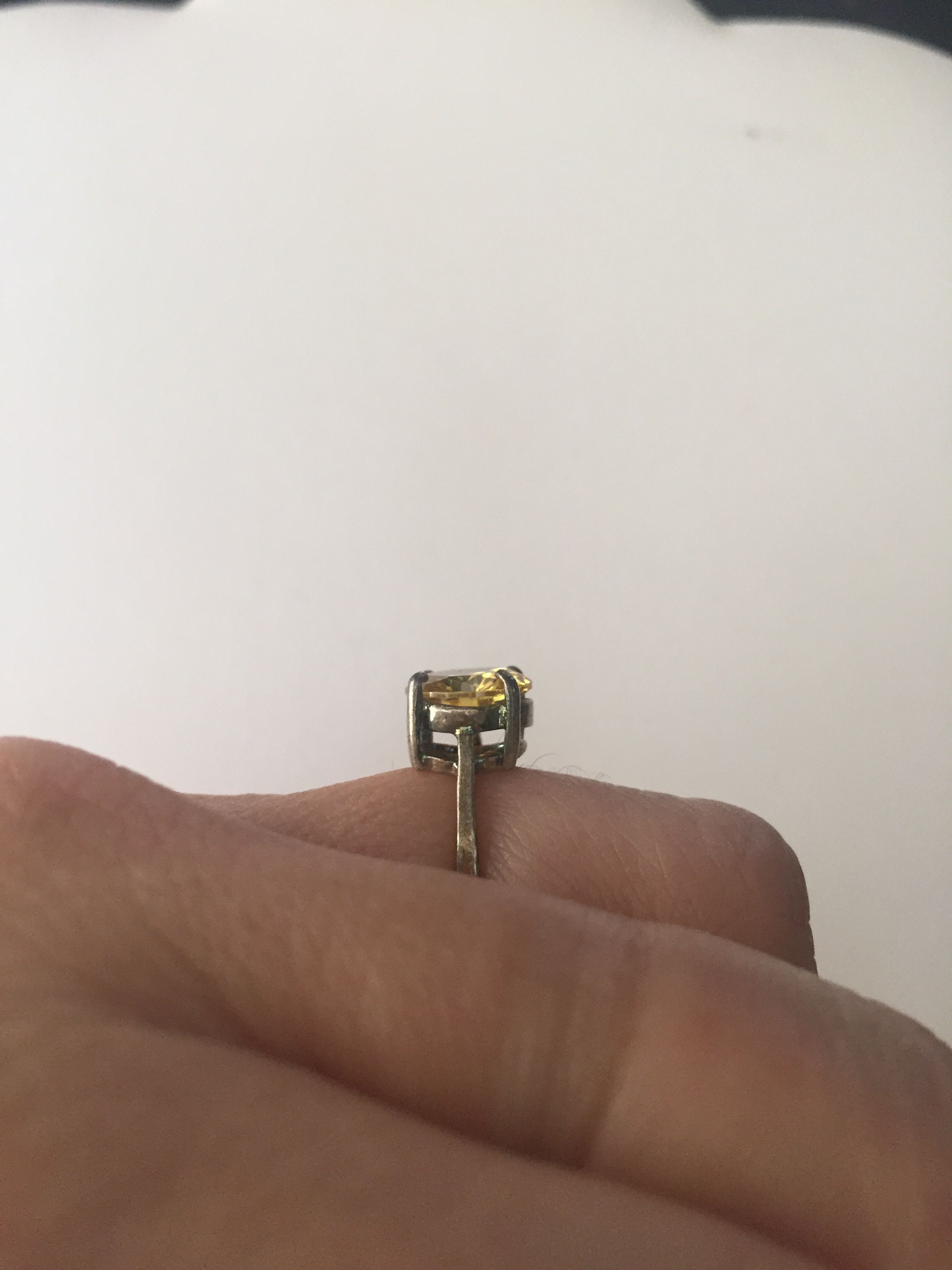 Jewelry Yellow CZ Tibetan Silver Ring - Size 6.75 Size ONE SIZE - 4 Thumbnail