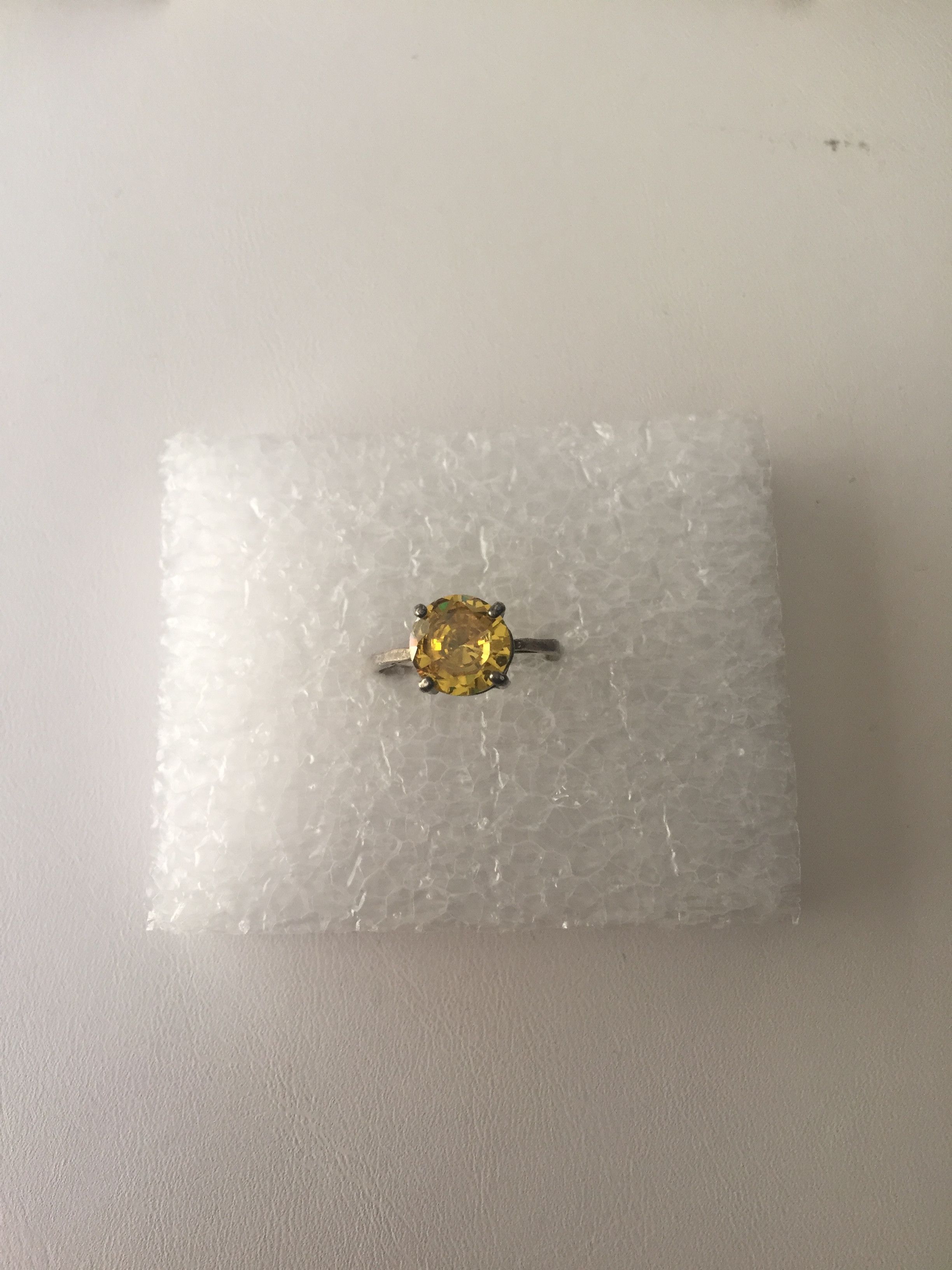Jewelry Yellow CZ Tibetan Silver Ring - Size 6.75 Size ONE SIZE - 1 Thumbnail