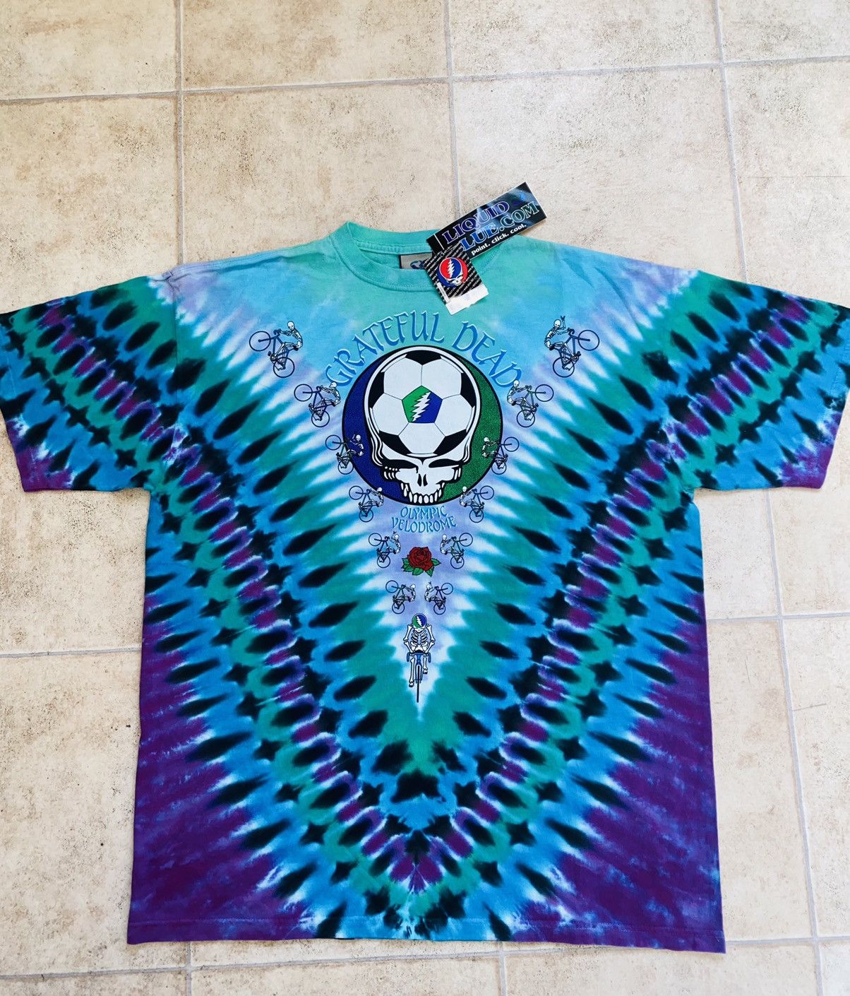 Flatbush Zombies × Grateful Dead × Vintage Liquid Blue USA Los Angeles 1990 Tie Dye Pleasures Nike SB Size US XL / EU 56 / 4 - 1 Thumbnail
