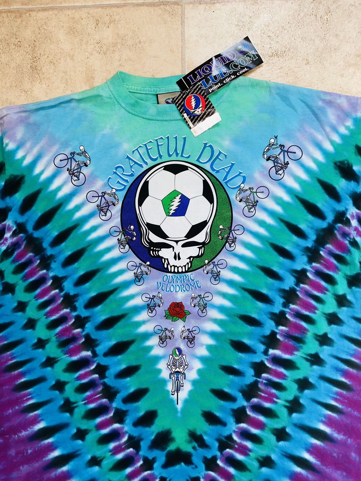 Flatbush Zombies × Grateful Dead × Vintage Liquid Blue USA Los Angeles 1990 Tie Dye Pleasures Nike SB Size US XL / EU 56 / 4 - 2 Thumbnail