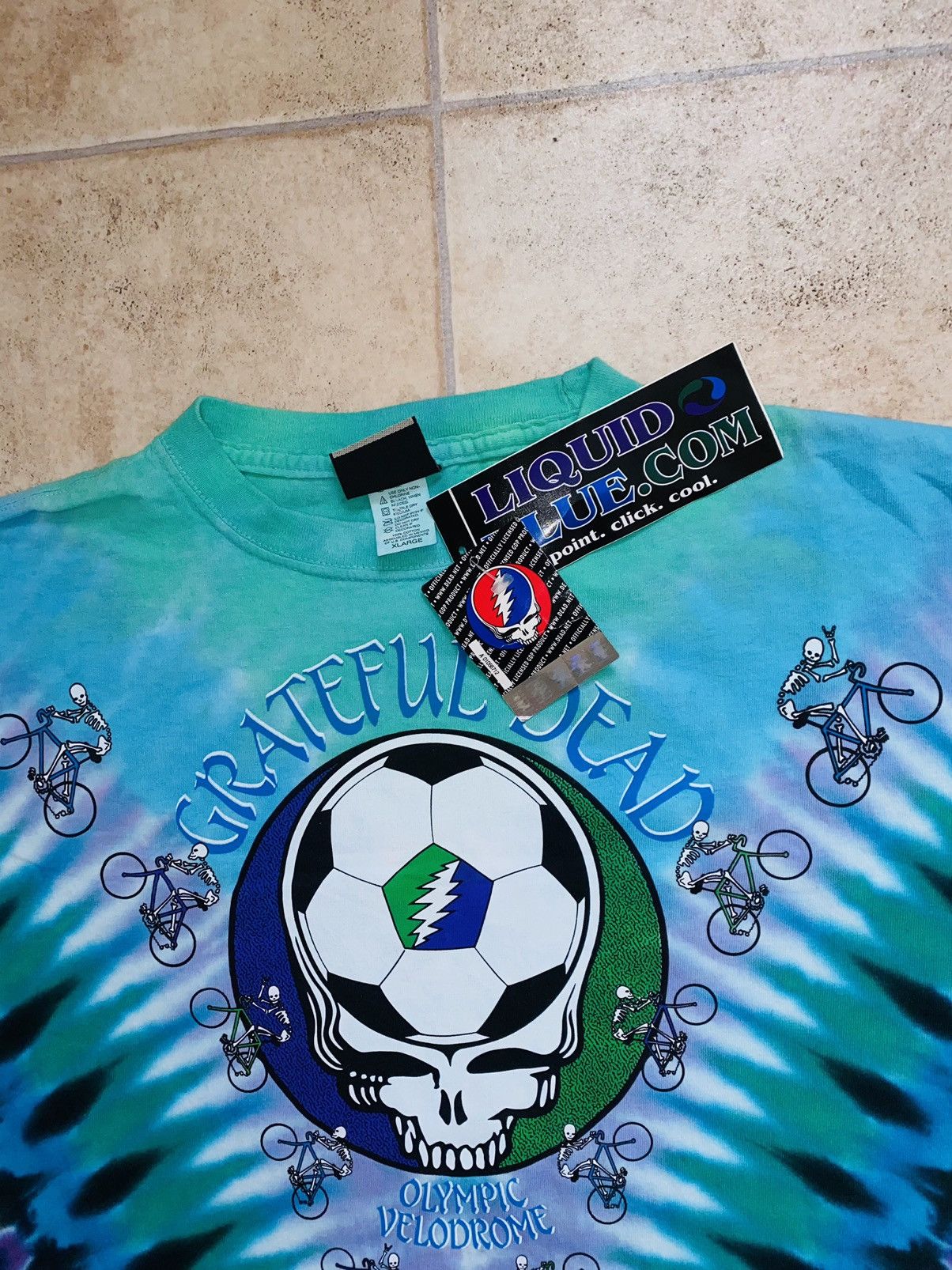 Flatbush Zombies × Grateful Dead × Vintage Liquid Blue USA Los Angeles 1990 Tie Dye Pleasures Nike SB Size US XL / EU 56 / 4 - 7 Thumbnail