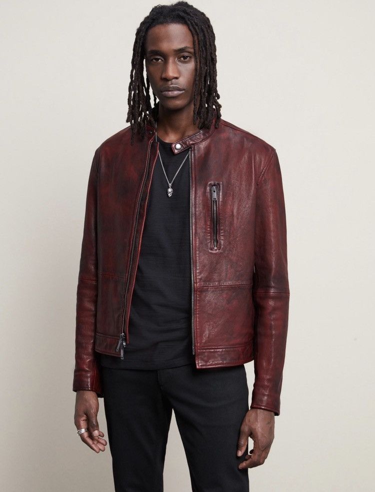 John Varvatos Reyes sheepskin slim fit racer jacket. Small Size US S / EU 44-46 / 1 - 6 Thumbnail