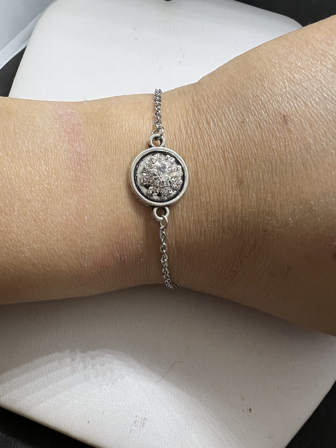 Handmade Cz flower chain bracelet Size ONE SIZE - 4 Thumbnail