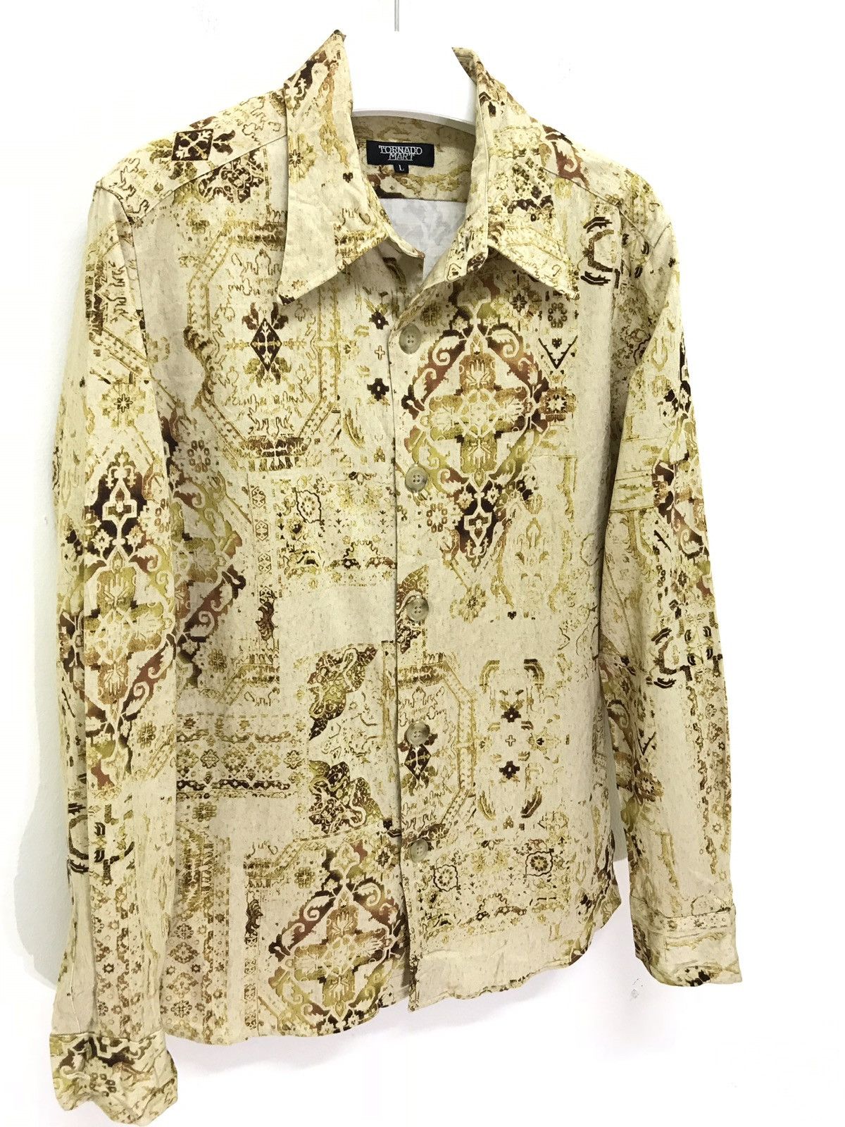 Japanese Brand Tornado Mart Full Printed Cotton Shirt Stretchable Slim 6🟩9 Size US S / EU 44-46 / 1 - 2 Thumbnail