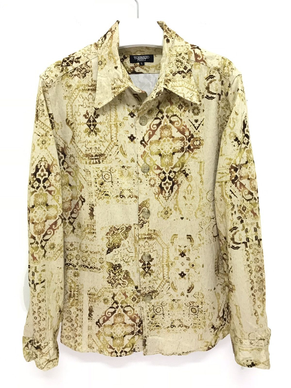 Japanese Brand Tornado Mart Full Printed Cotton Shirt Stretchable Slim 6🟩9 Size US S / EU 44-46 / 1 - 1 Thumbnail