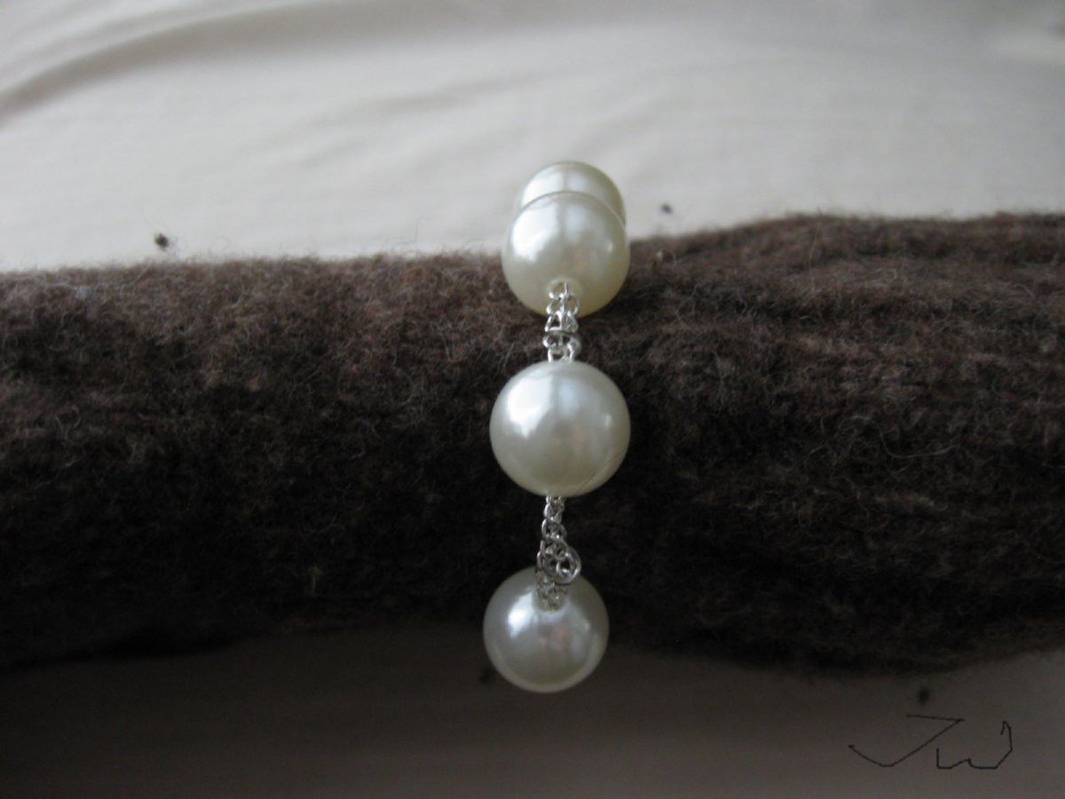 Handmade Freshwater pearl beads chain Bracelet Size ONE SIZE - 4 Thumbnail