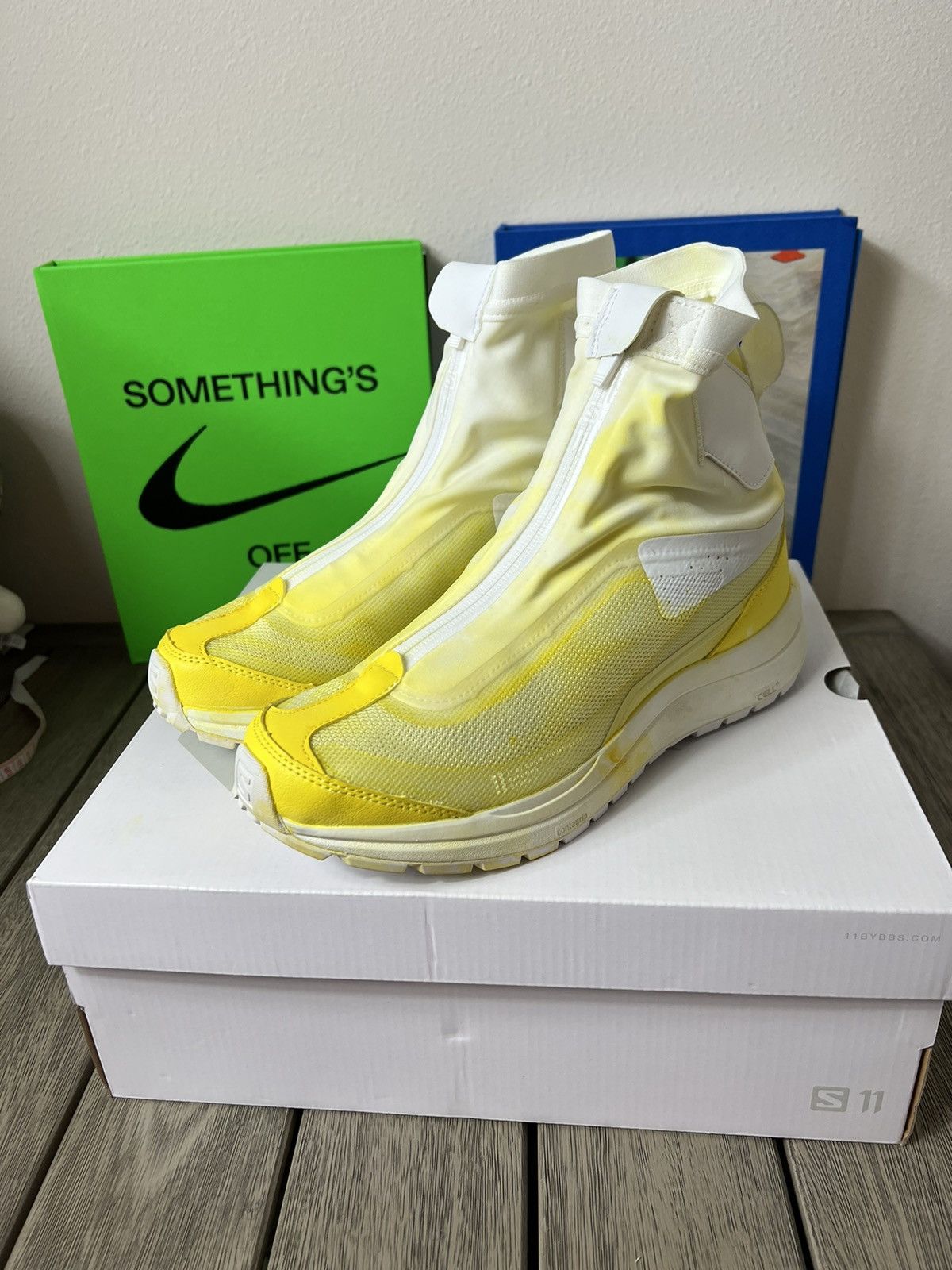 image of 11 By Boris Bidjan Saberi x Salomon 11 By Boris Bidjan Salomon Bamba High Yellow Shoes (Size 8)