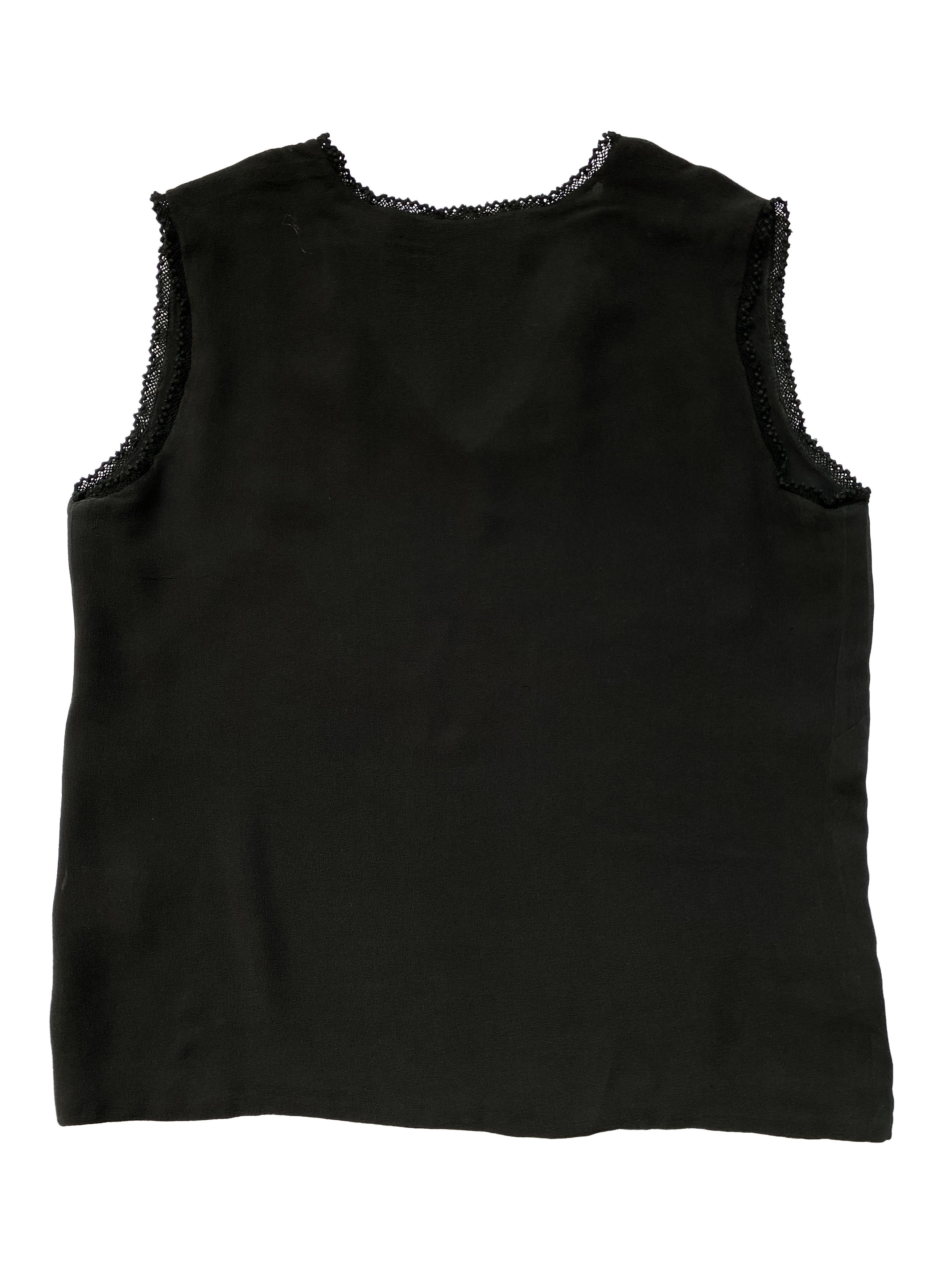 Dirk Van Saene ⚡️QUICK SALE⚡️Dirk Van Saene Black Silk Top Sleeveless Size S / US 4 / IT 40 - 2 Thumbnail