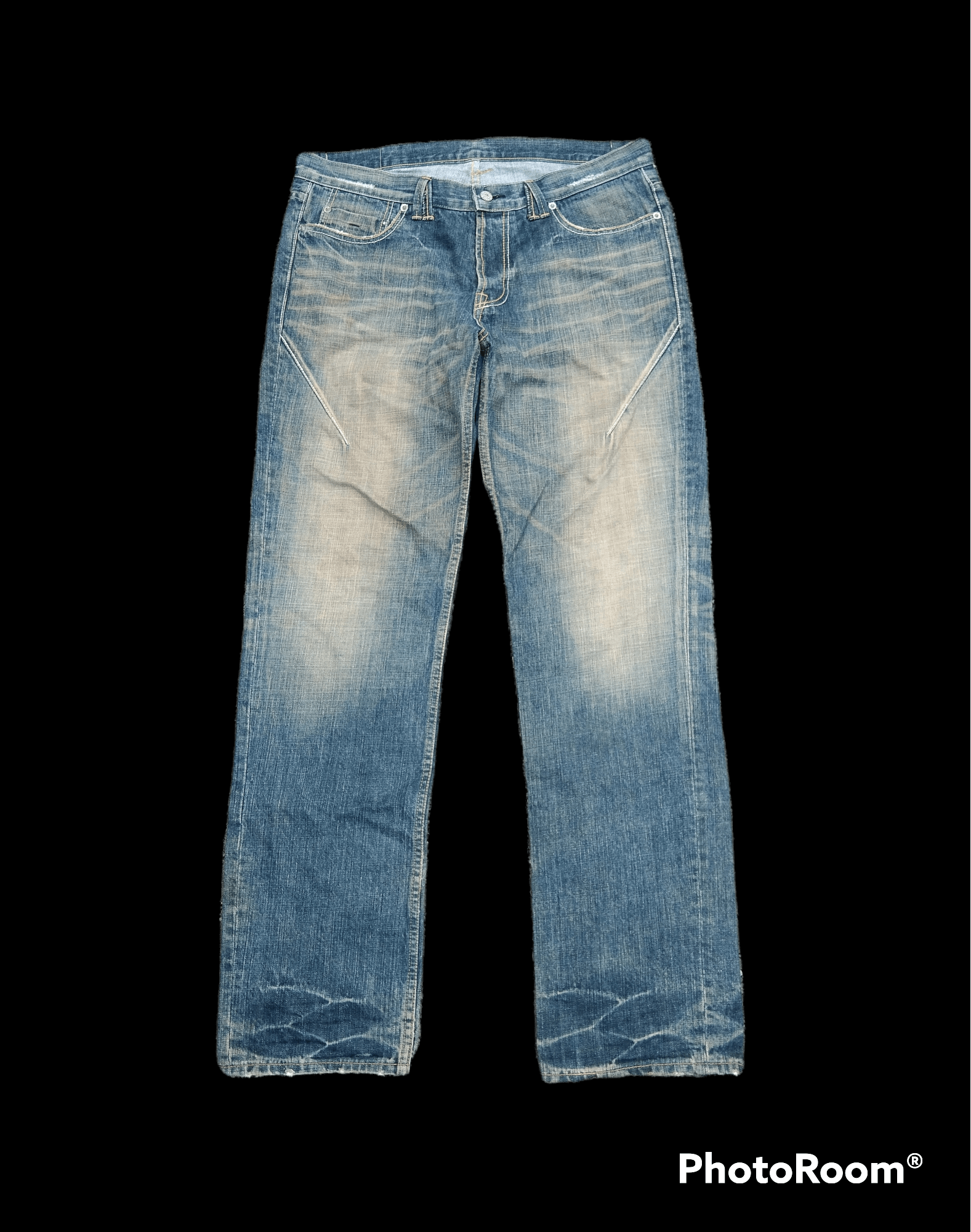 Japanese Brand DiSTRESSED GROOVE CO.,LTD MADE IN JAPAN DENIM PANTS Size US 34 / EU 50 - 1 Thumbnail
