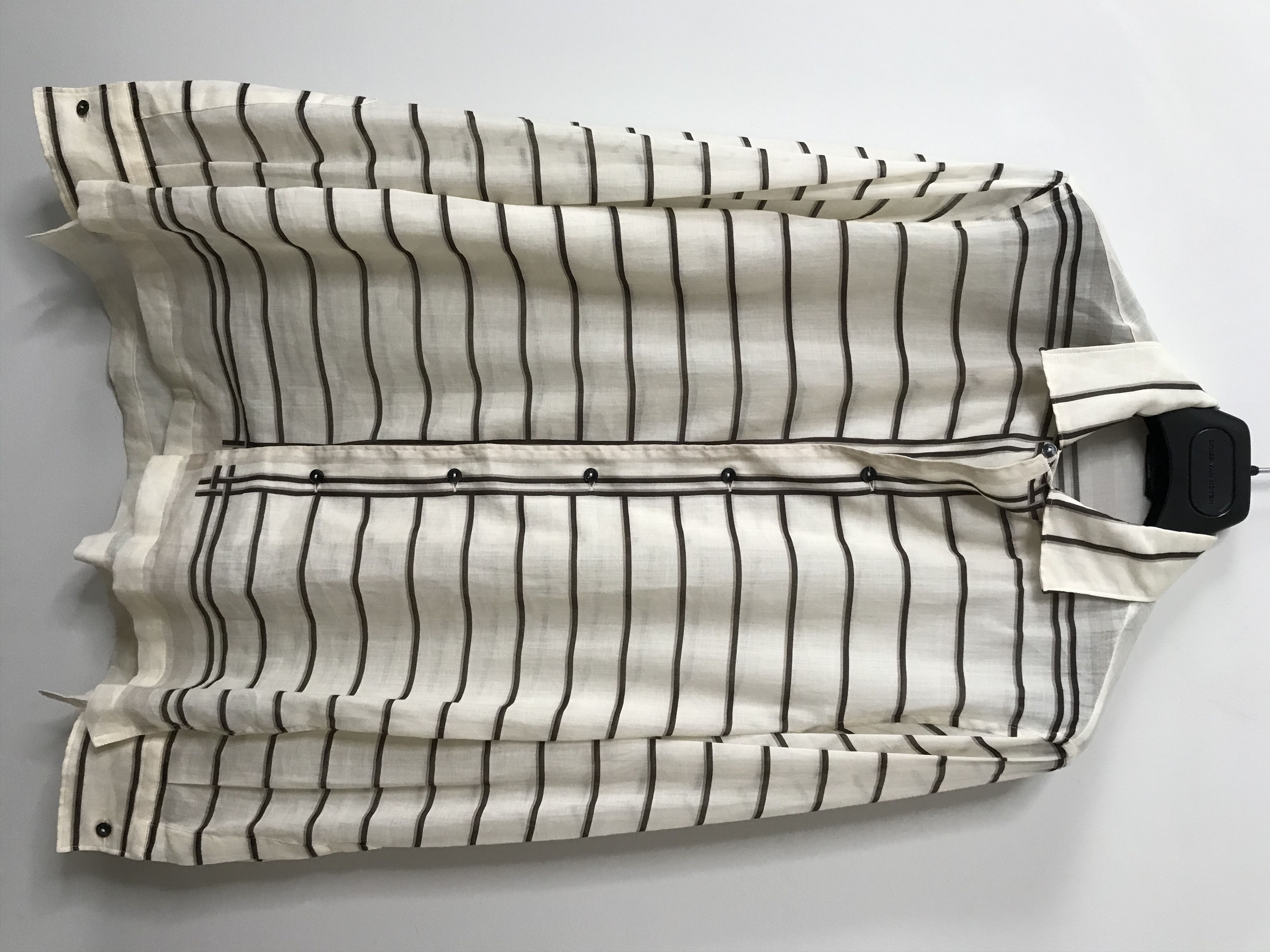 image of Dolce Gabbana Sz 39 - 15.5 Brown Stripe Casual Shirt Fw14 $1000 Retail in Cream, Men's