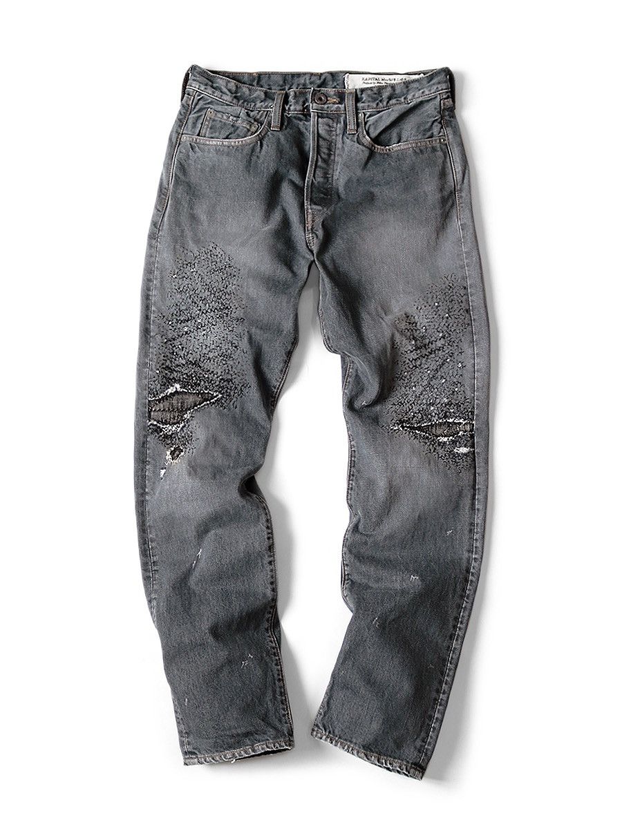 image of Kapital 14Oz Monkey Cisco 3 Year Proccessed Denim in Blue, Men's (Size 36)